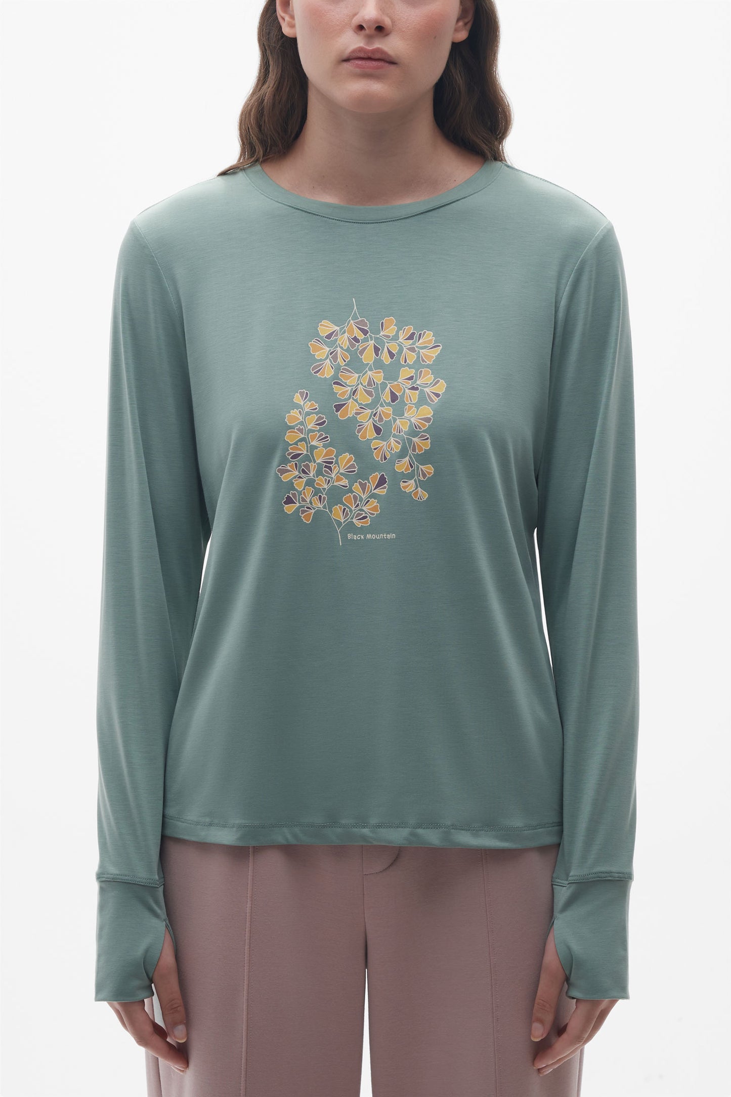 Chandail manches longues en lyocell - Femme && VERT