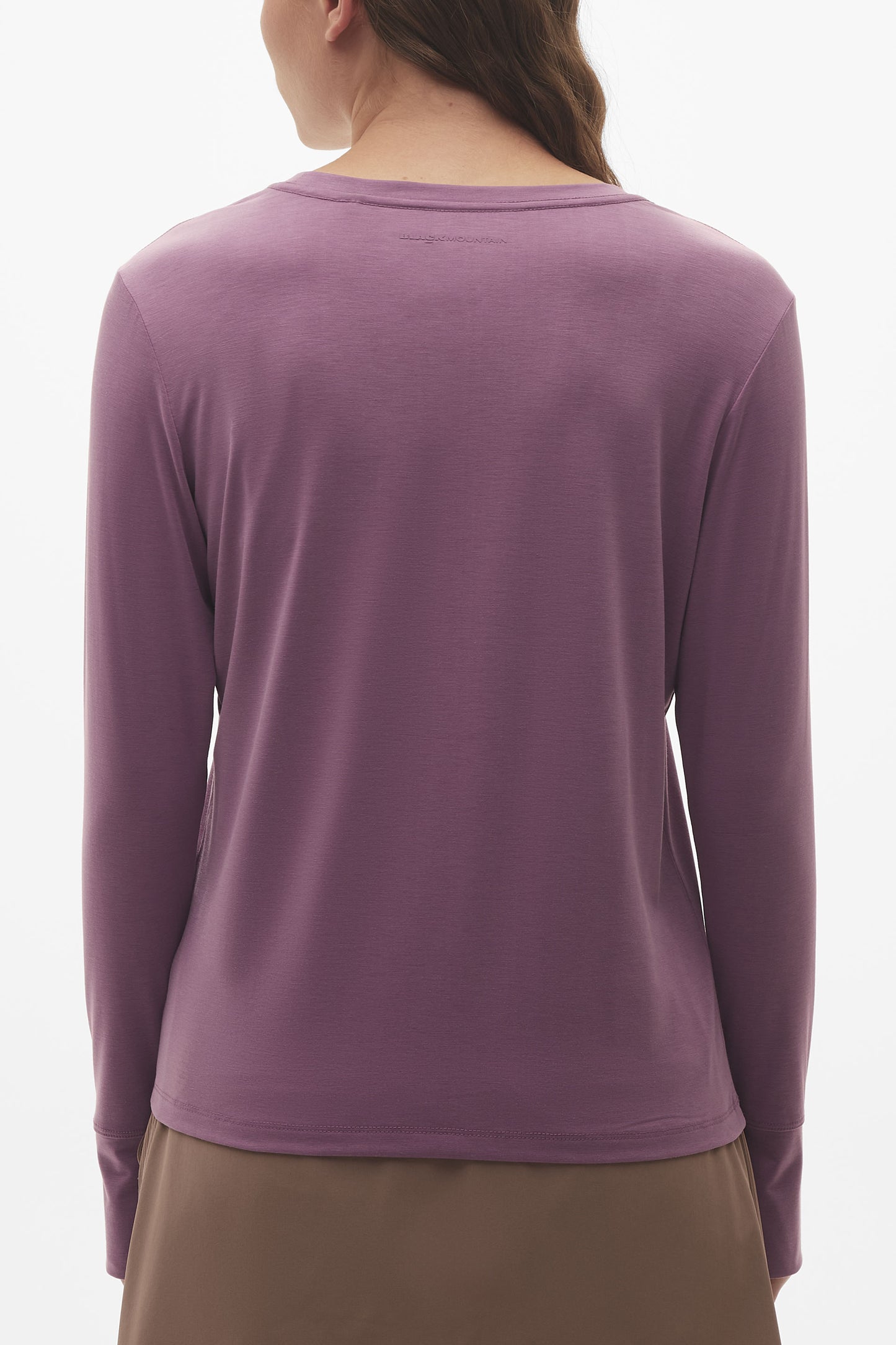Chandail manches longues en lyocell - Femme && MAUVE FONCE