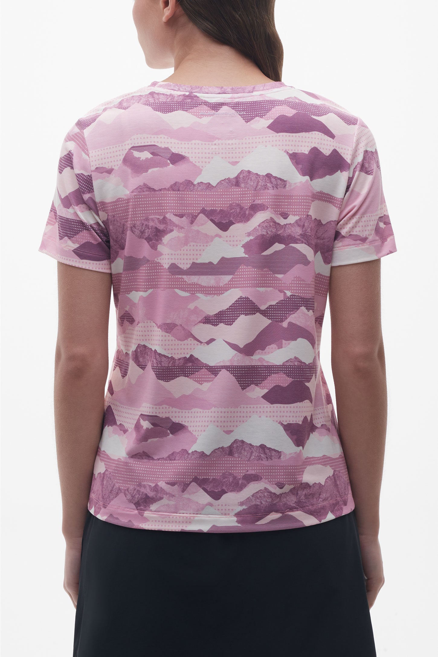 T-shirt col rond mérinos - Femme && MAUVE/MULTI