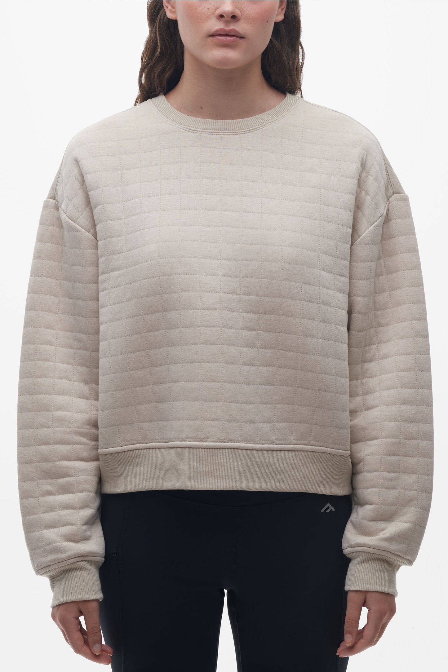 Chandail col rond matelassé - Femme && BEIGE
