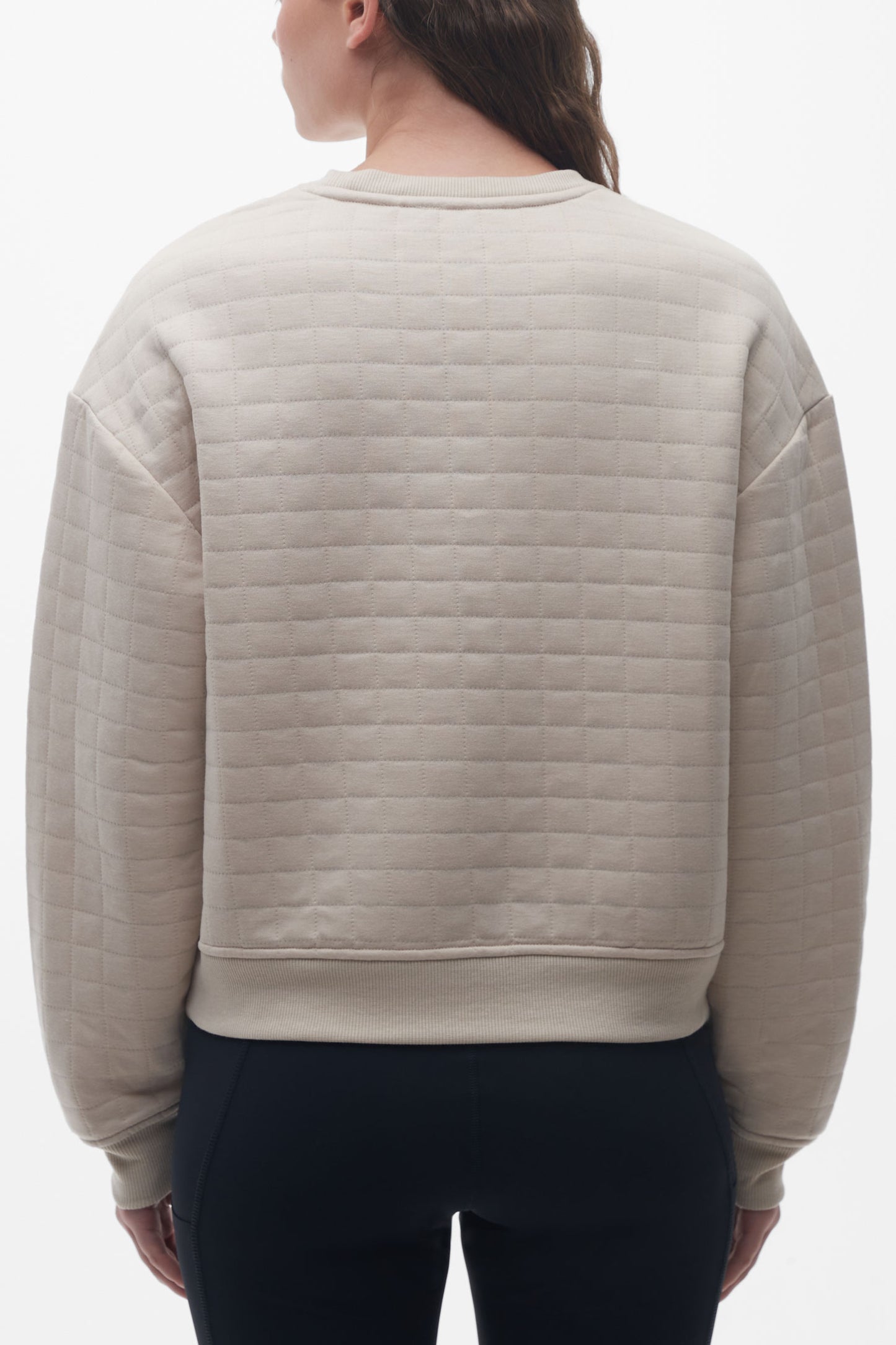 Chandail col rond matelassé - Femme && BEIGE