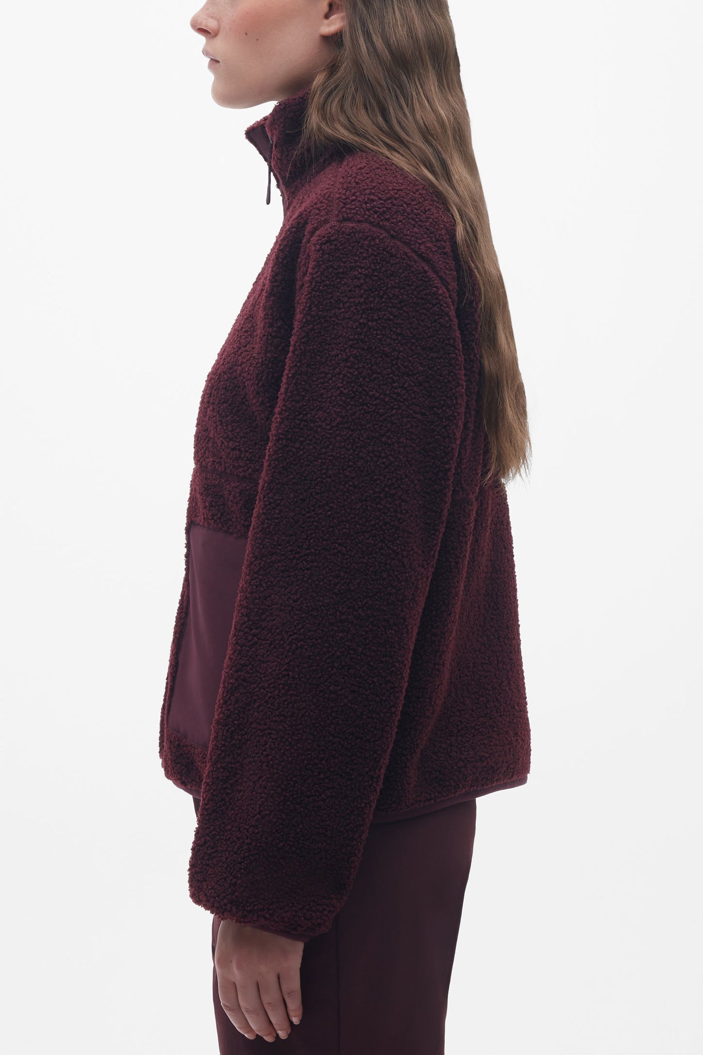 Veste en sherpa ultra-doux - Femme && ROUGE VIN