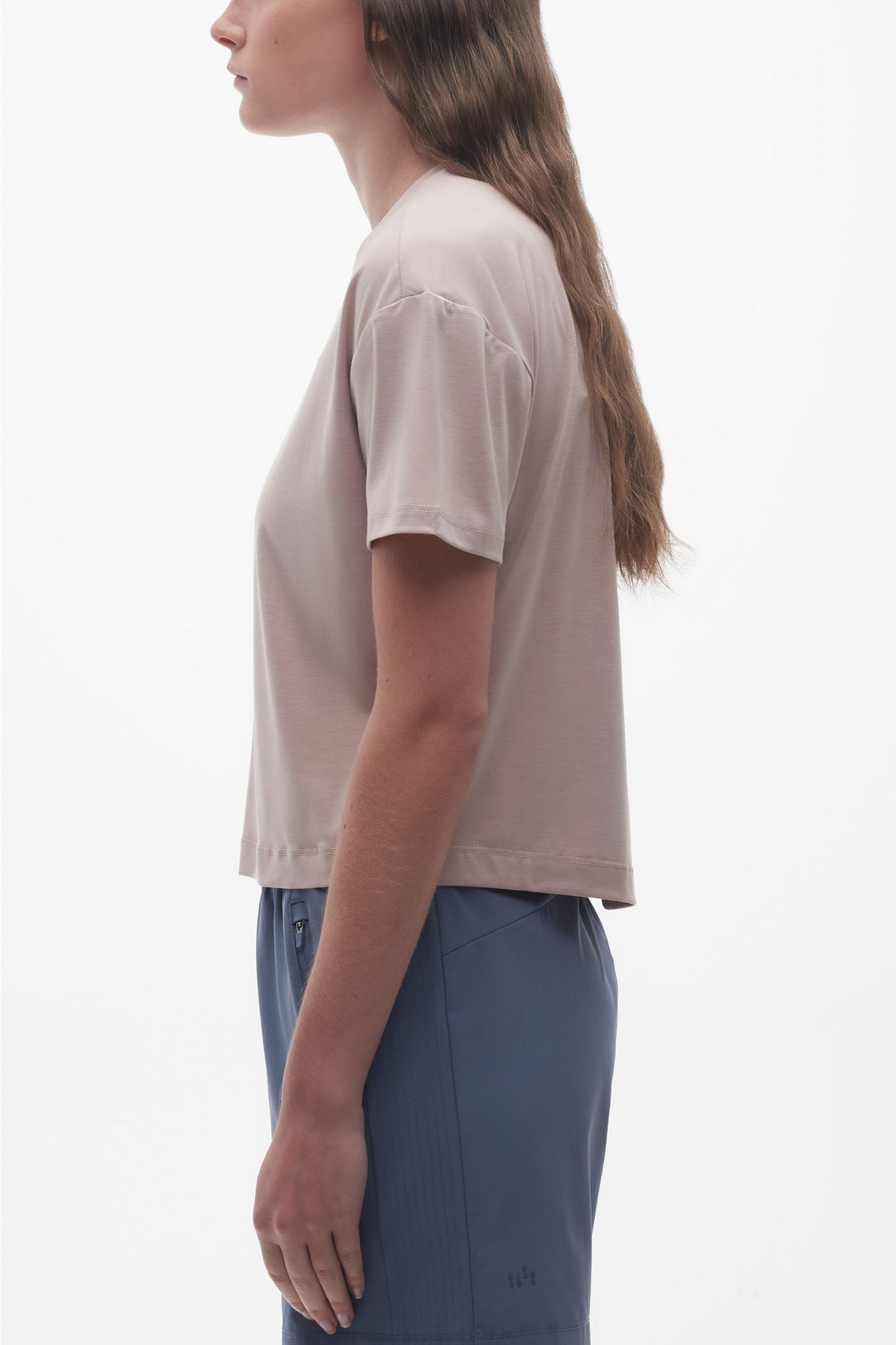 T-shirt col rond lyocell - Femme && ROSE