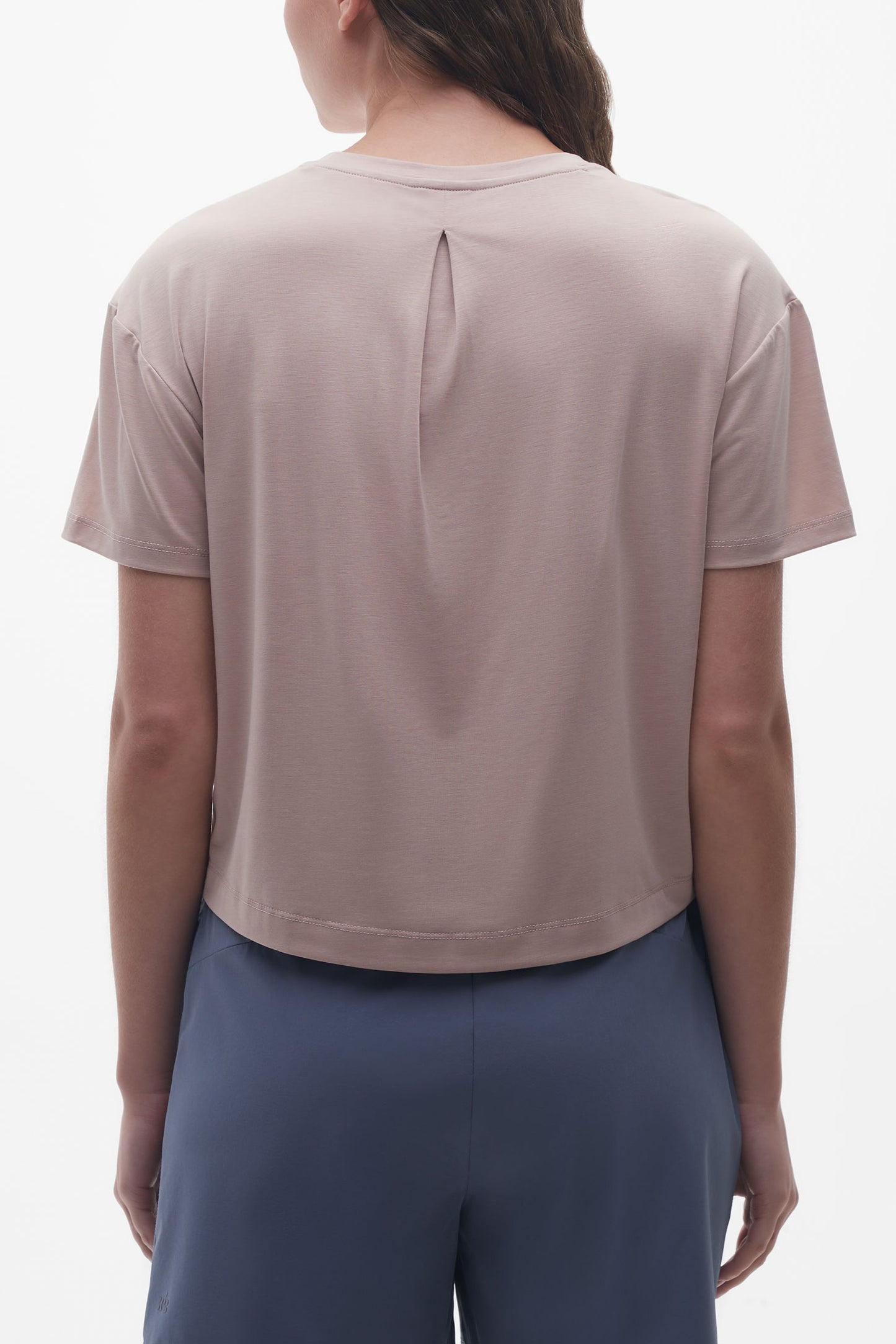 T-shirt col rond lyocell - Femme && ROSE
