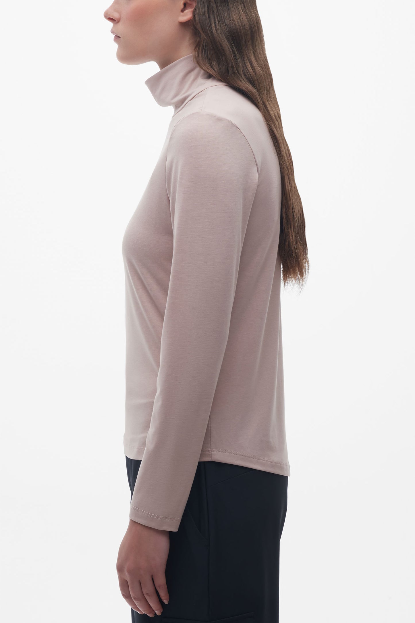T-shirt en lyocell à manches longues - Femme && ROSE