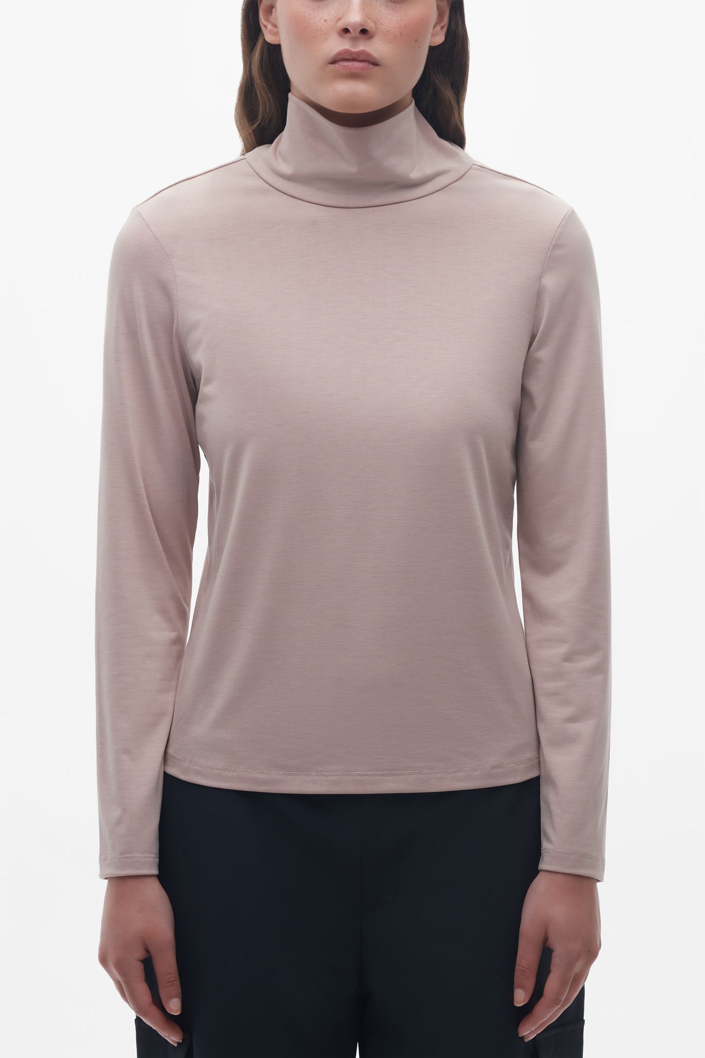 T-shirt en lyocell à manches longues - Femme && ROSE