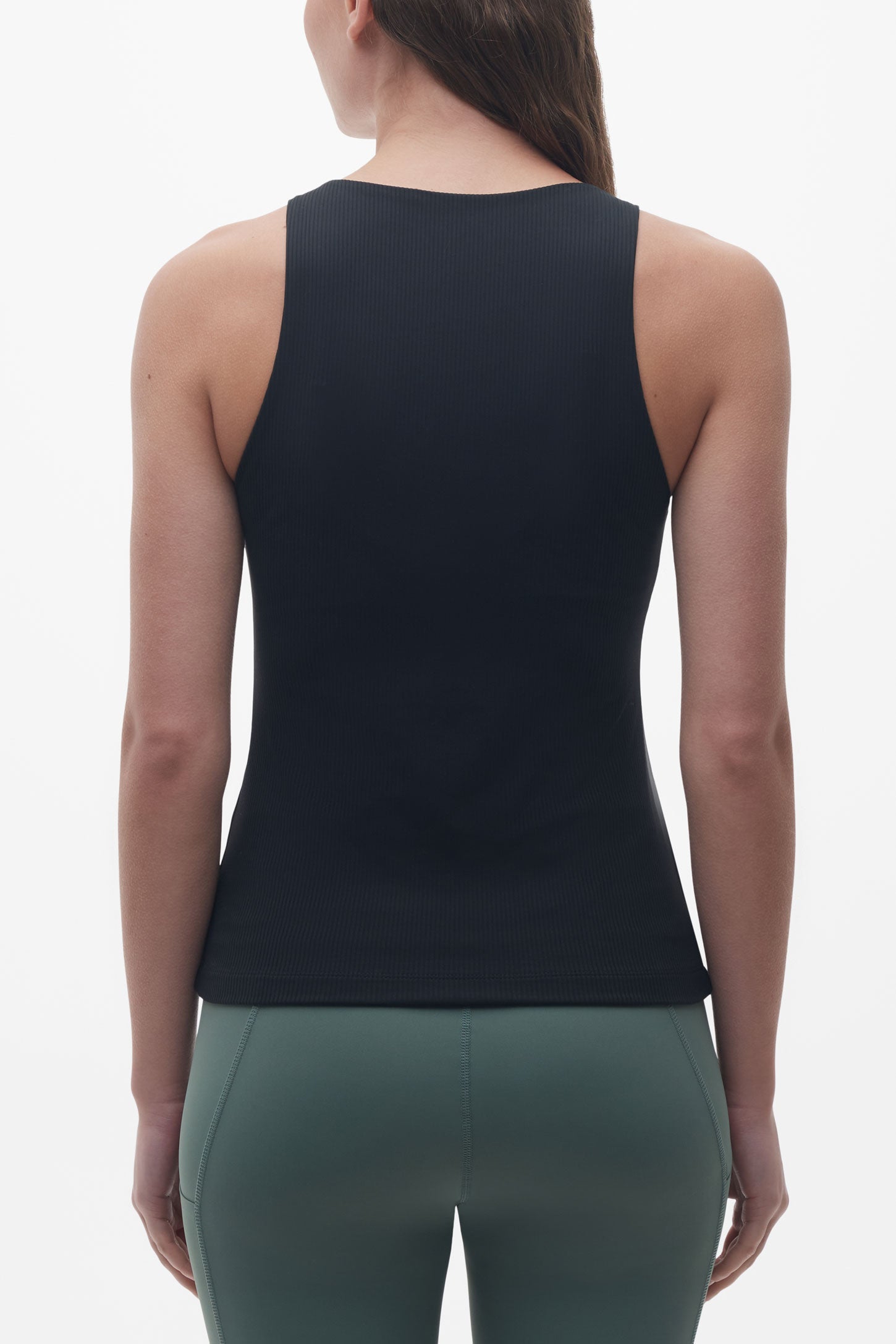 Camisole côtelée extensible 4 sens - Femme && NOIR