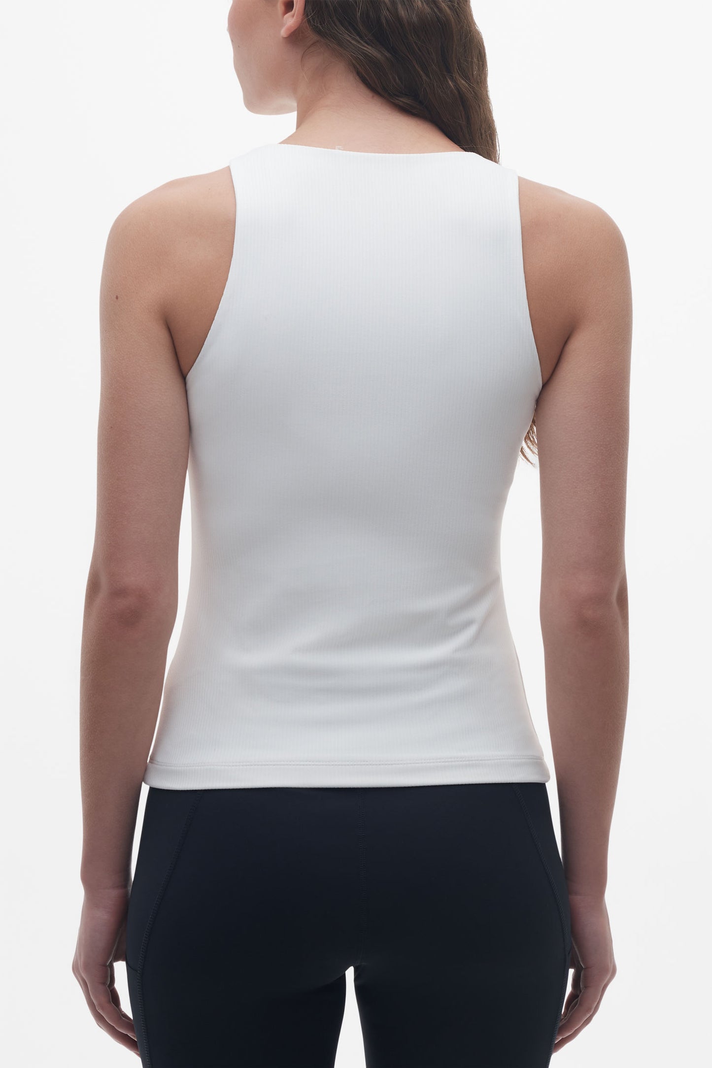 Camisole côtelée extensible 4 sens - Femme && BLANC CASSÉ