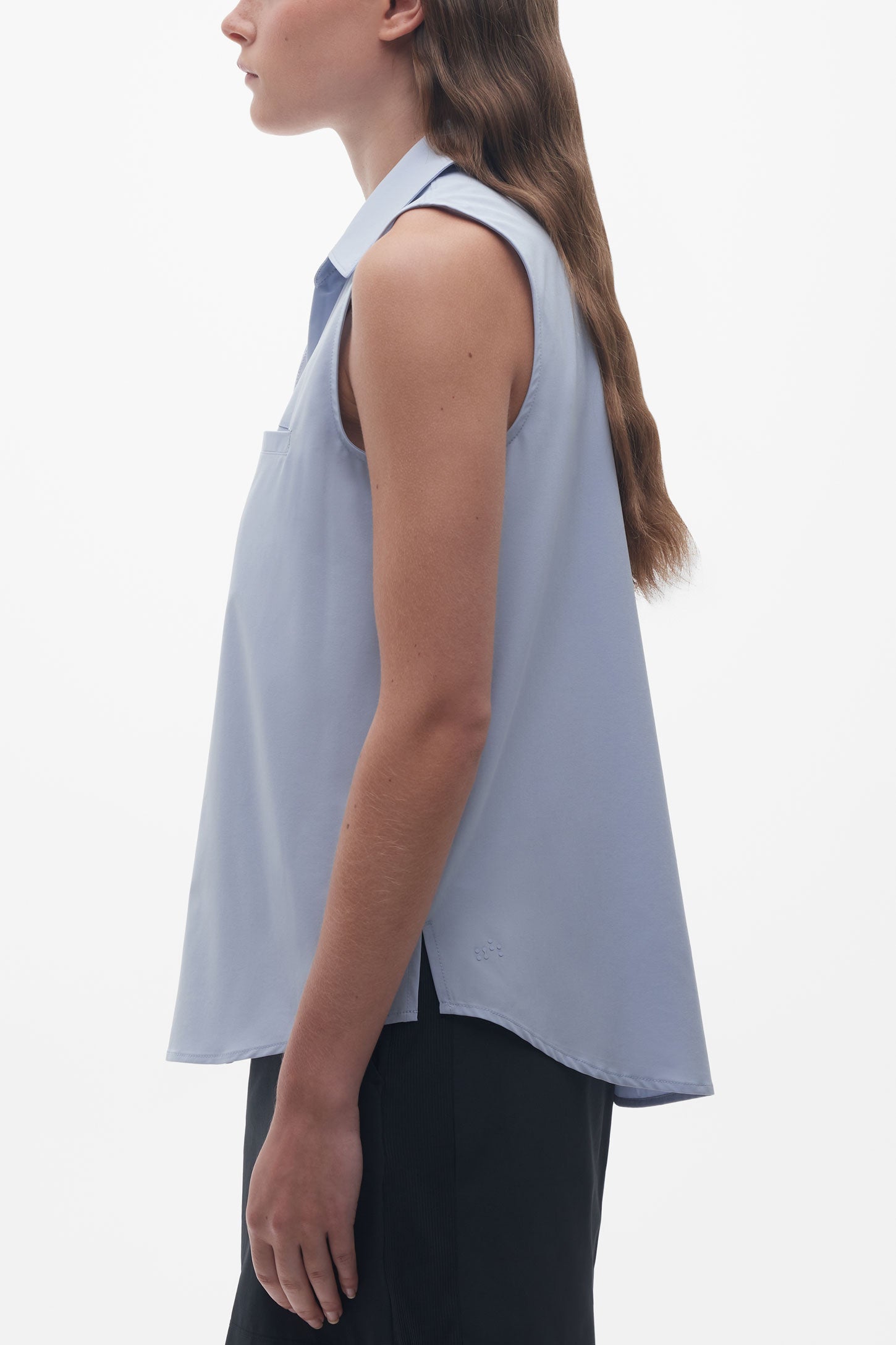 Chemise sans manches résistante aux taches - Femme && BLEU