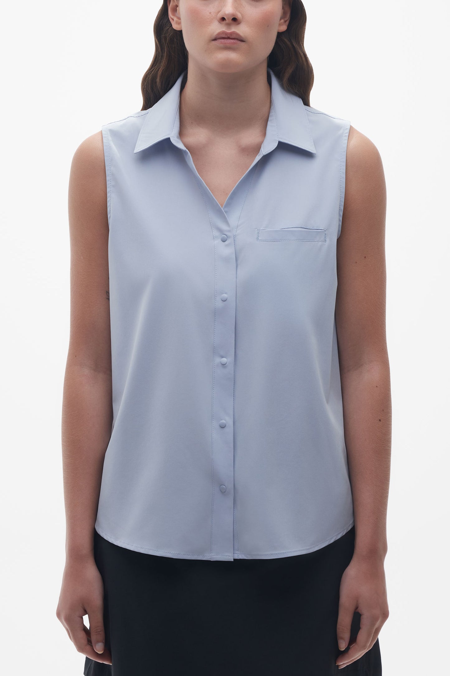 Chemise sans manches résistante aux taches - Femme && BLEU
