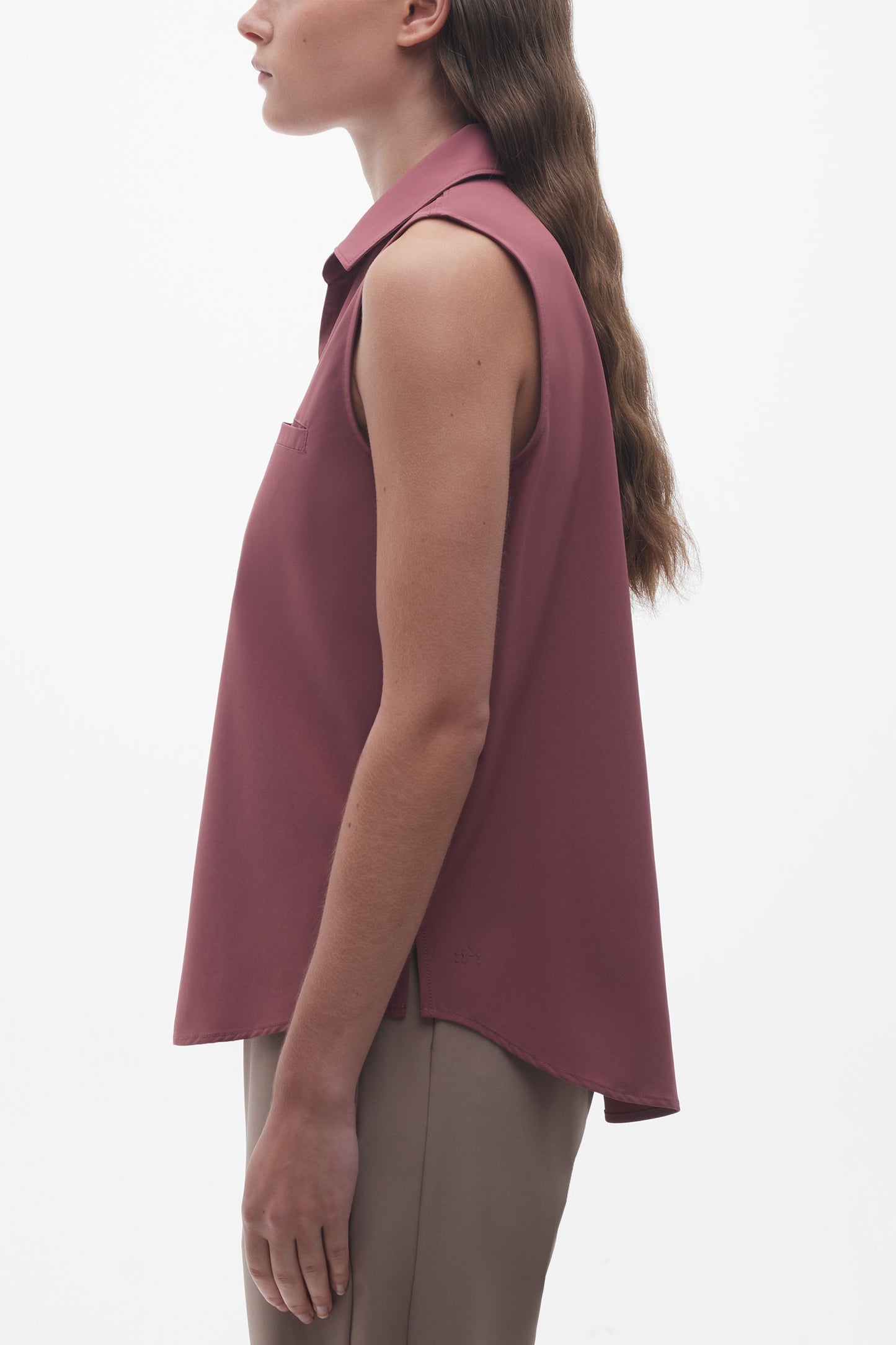 Chemise sans manches résistante aux taches - Femme && BOURGOGNE