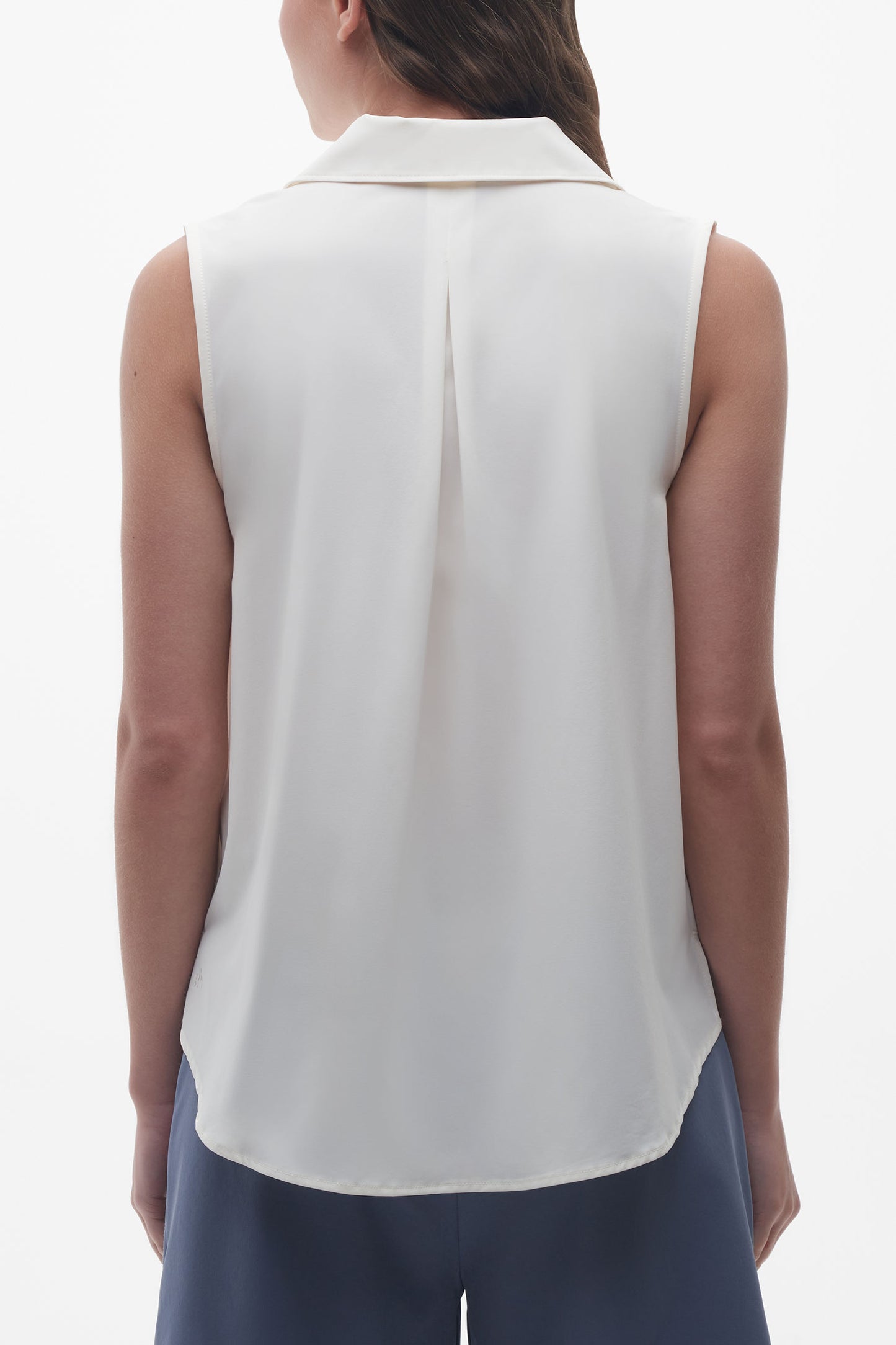 Chemise sans manches résistante aux taches - Femme && BLANC CASSÉ
