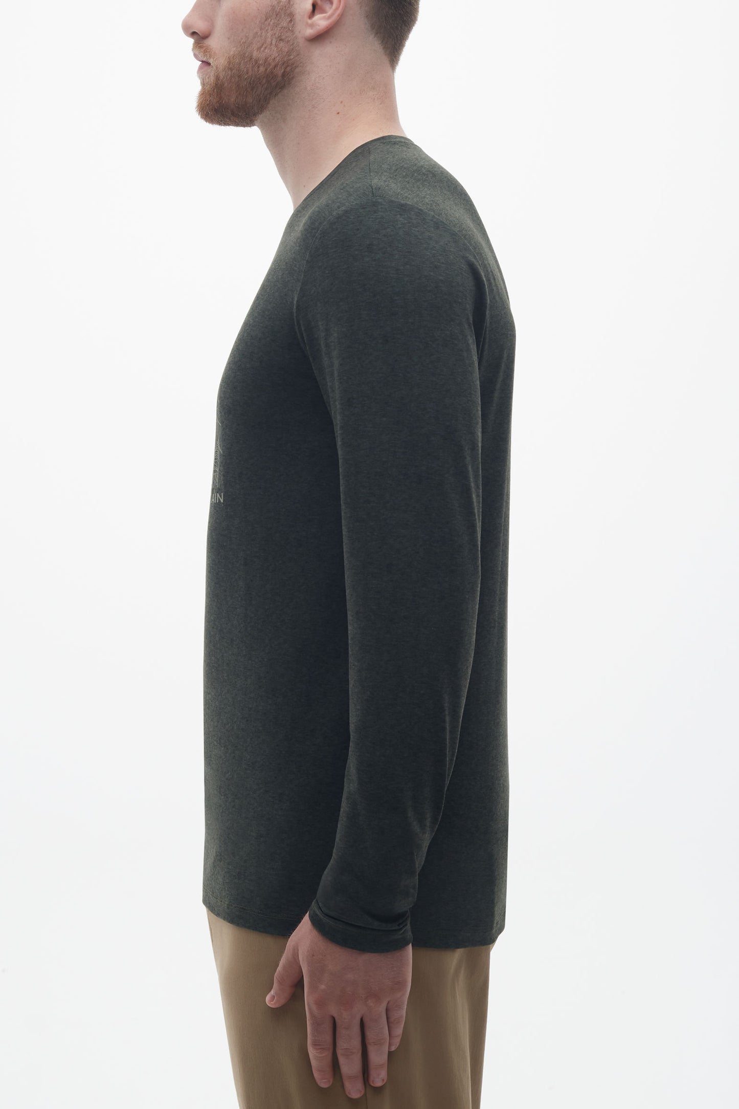 T-shirt respirant en laine mérinos - Homme && KAKI