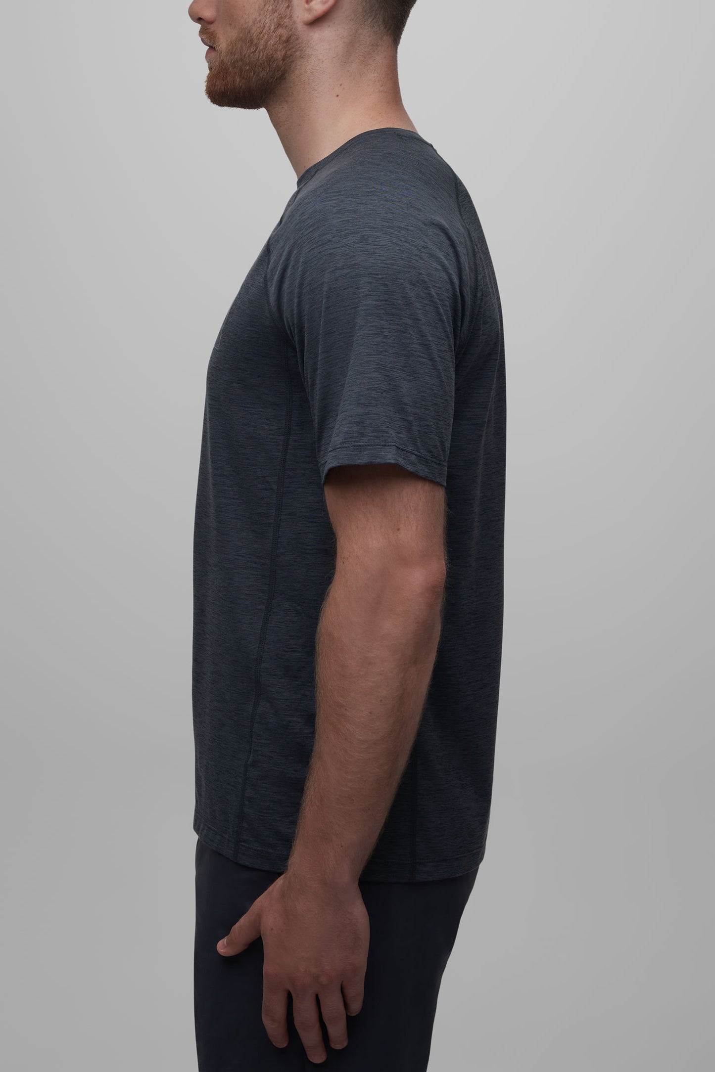 T-shirt ultradoux évacuant l'humidité - Homme && CHARBON MIXTE