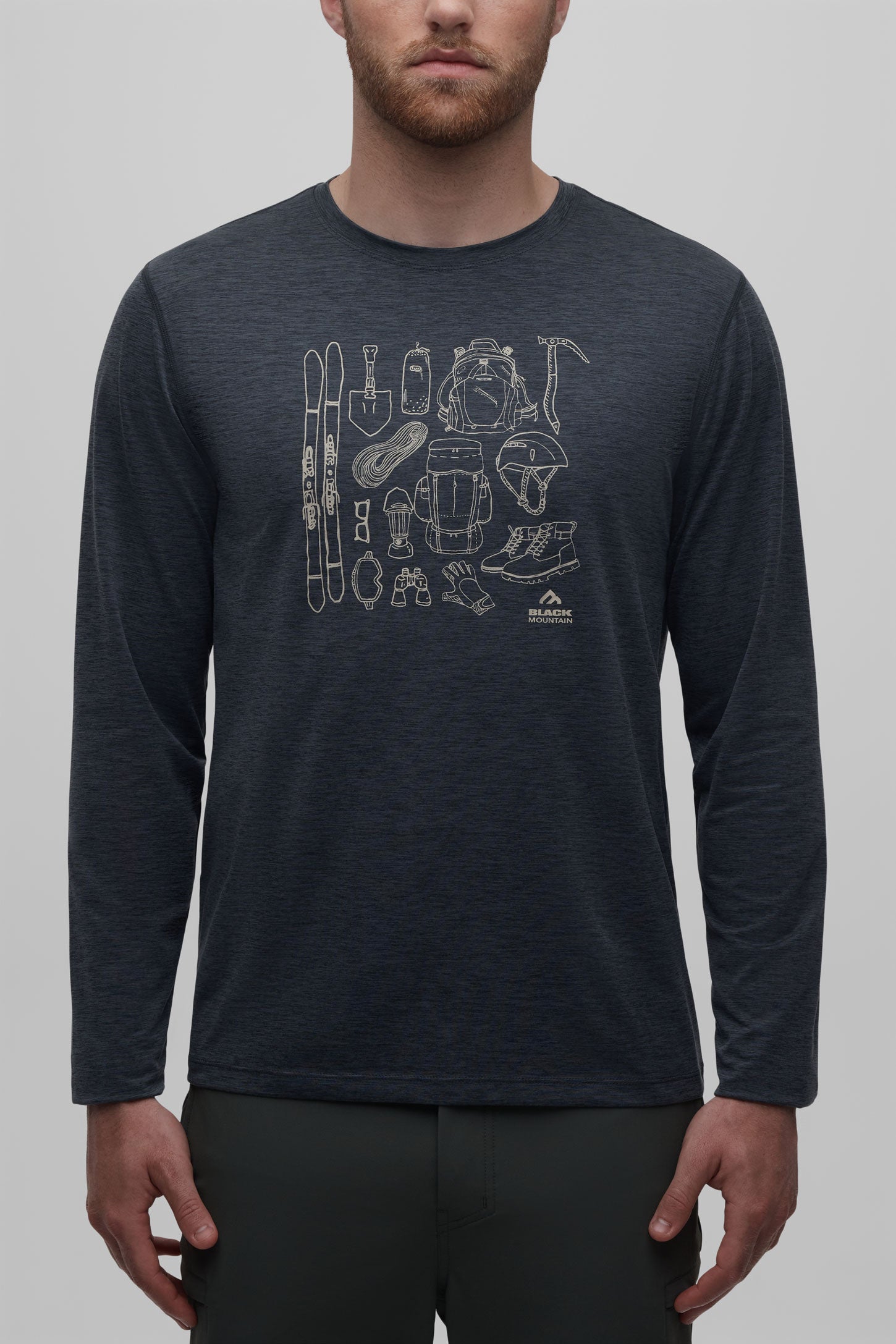 T-shirt ultradoux évacuant l'humidité - Homme && CHARBON MIXTE