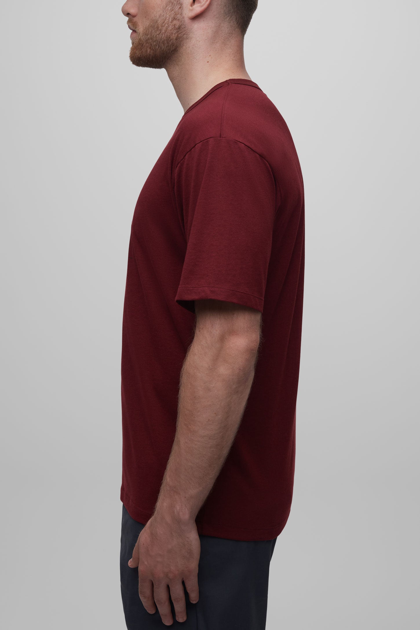 T-shirt en coton recyclé et organique - Homme && BOURGOGNE