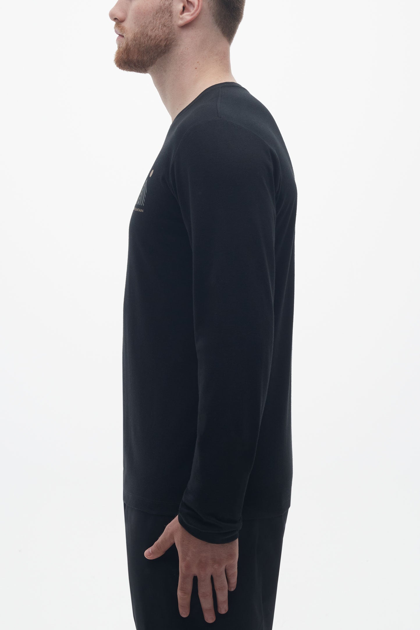 T-shirt à manches longues en coton organique - Homme && NOIR