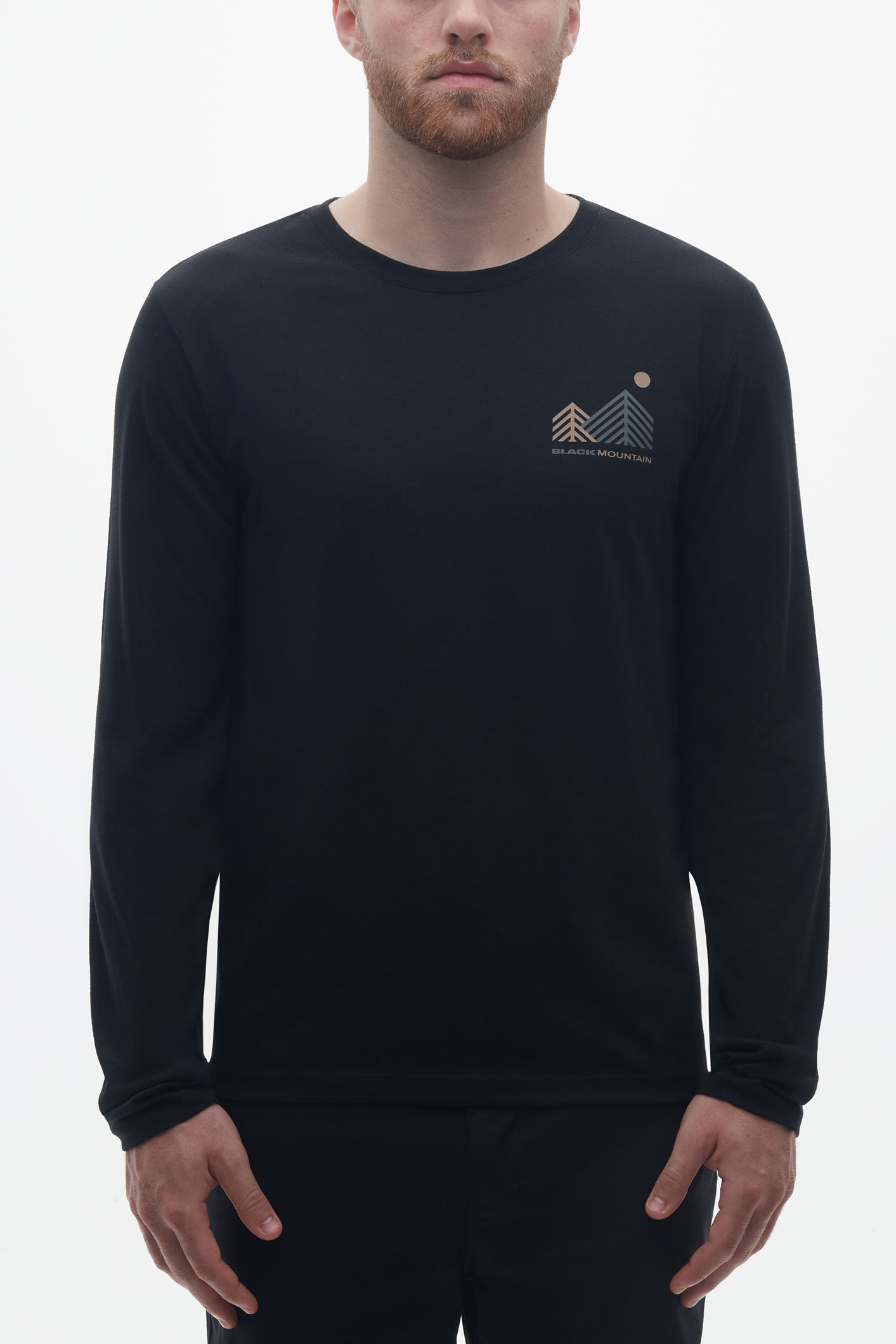 T-shirt à manches longues en coton organique - Homme && NOIR