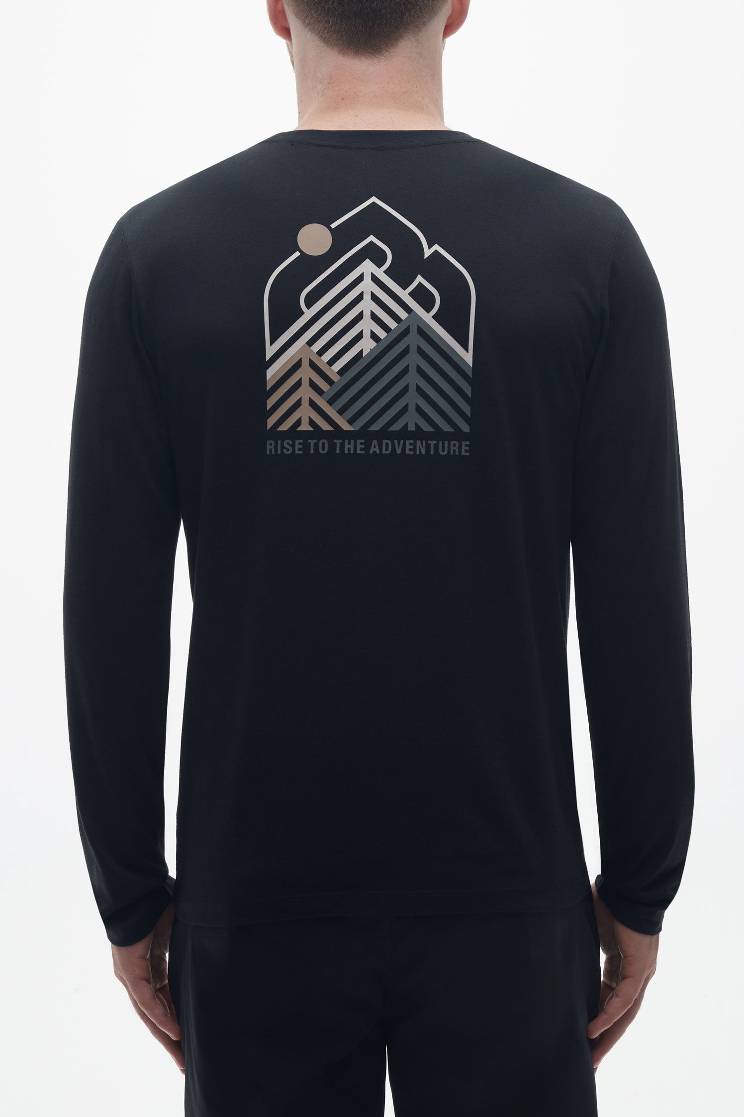 T-shirt à manches longues en coton organique - Homme && NOIR