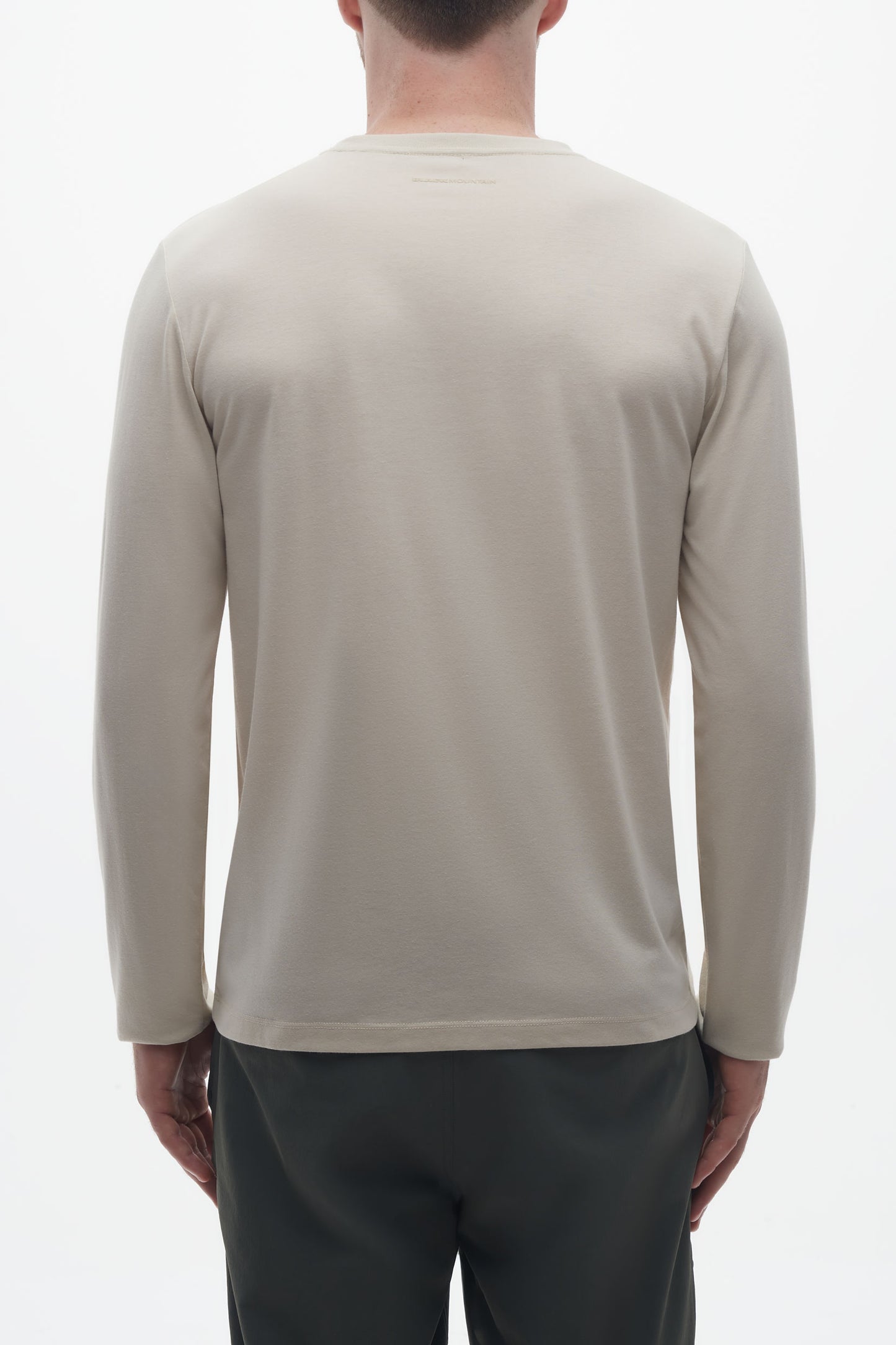 T-shirt à manches longues en coton organique - Homme && BEIGE