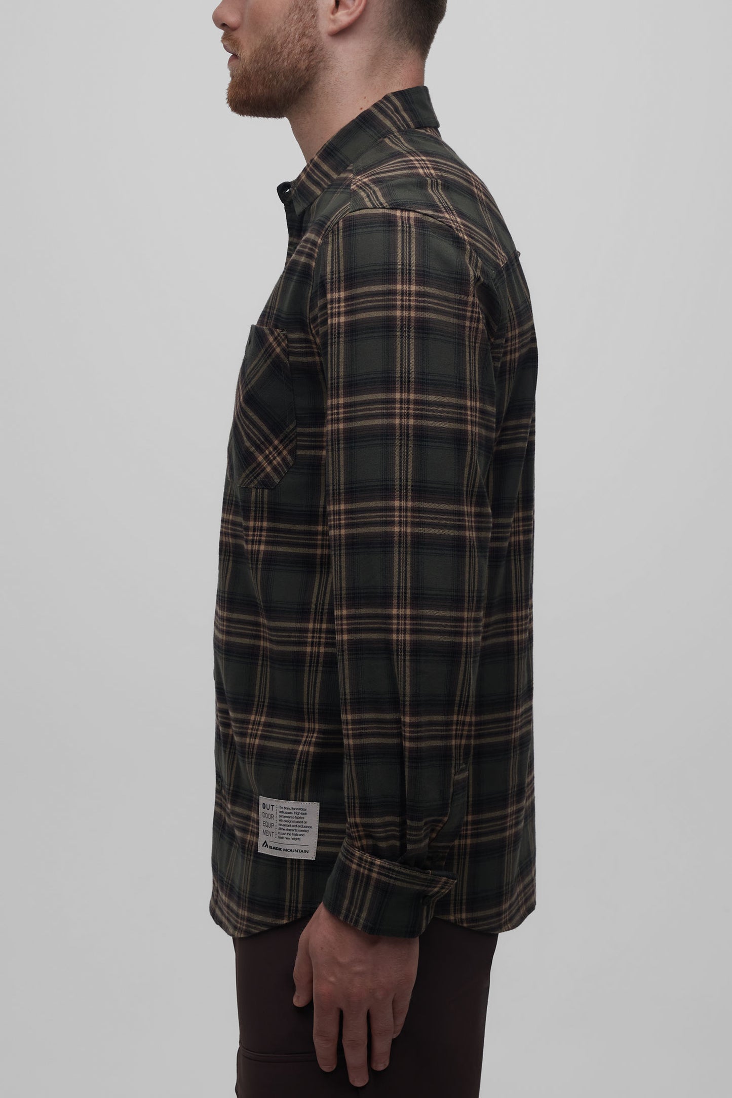 Chemise ultradouce en coton organique - Homme && KAKI/MULTI