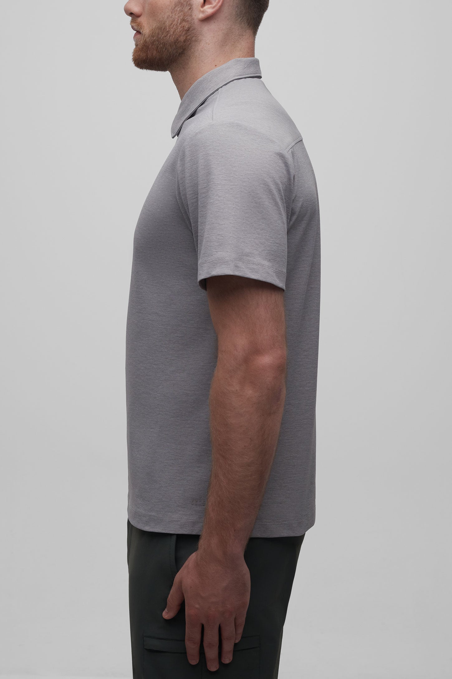 Polo moderne à séchage rapide - Homme && GRIS MIXTE