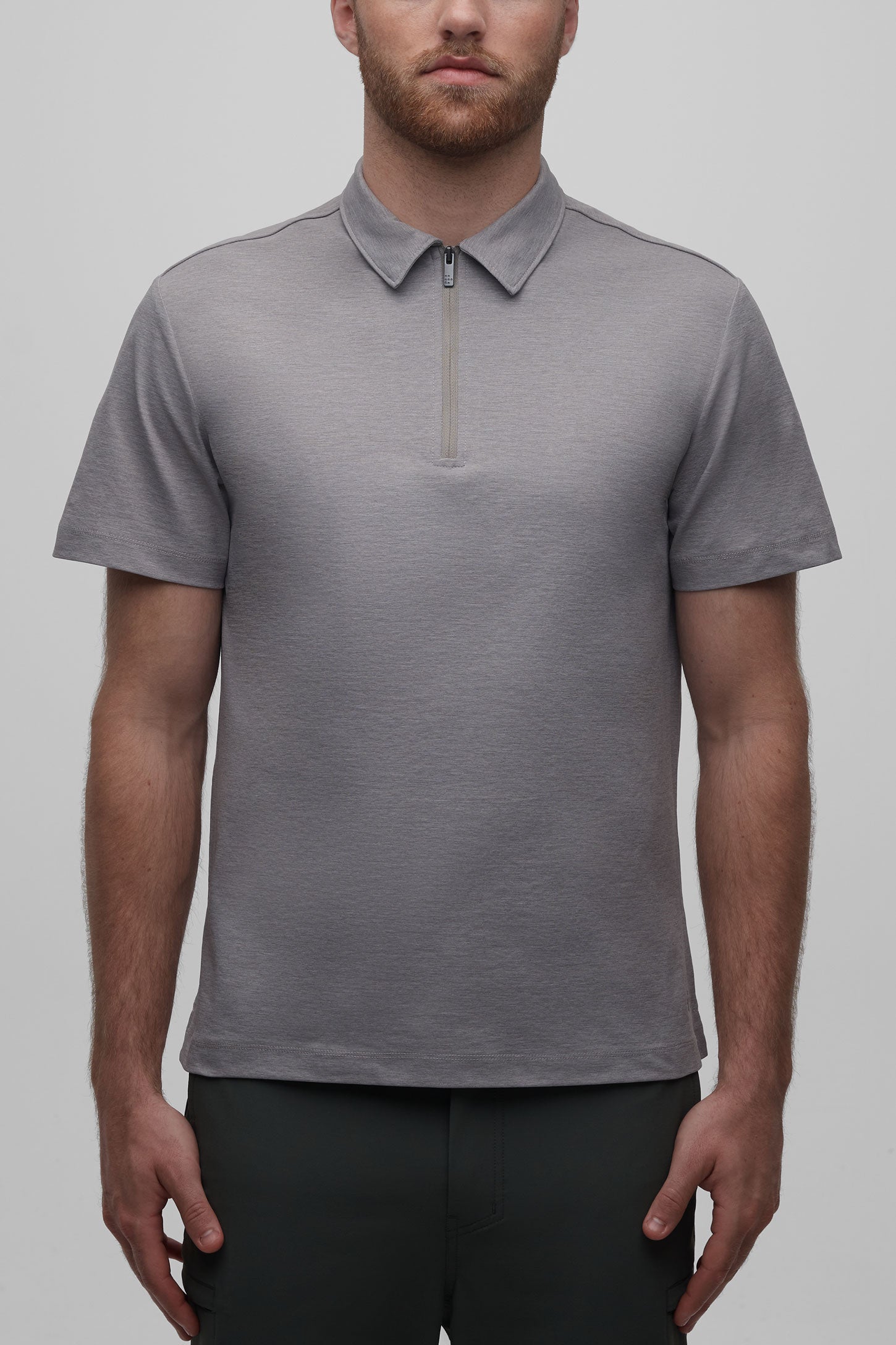 Polo moderne à séchage rapide - Homme && GRIS MIXTE