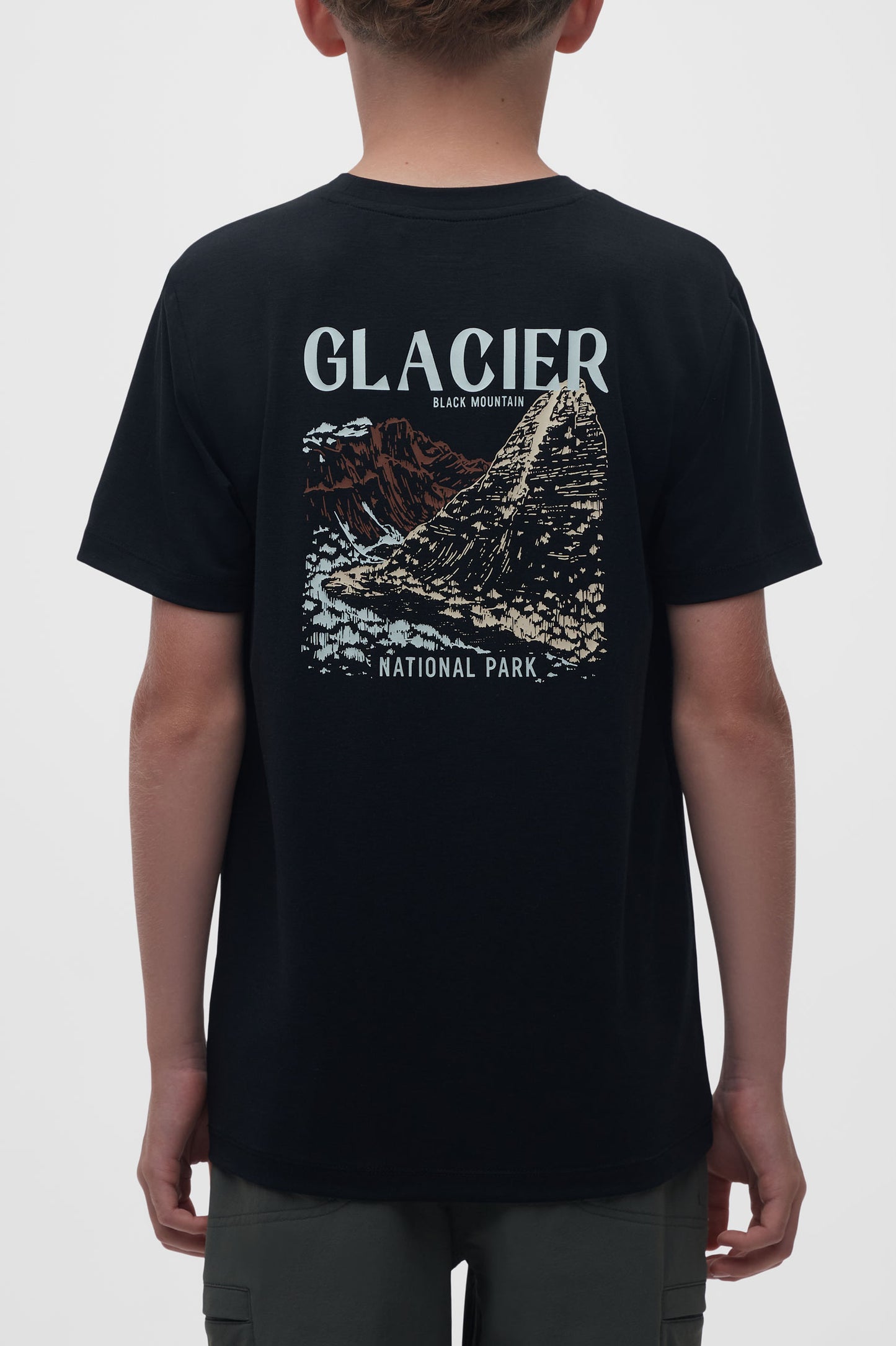 T-shirt col rond mérinos - Ado garçon && NOIR
