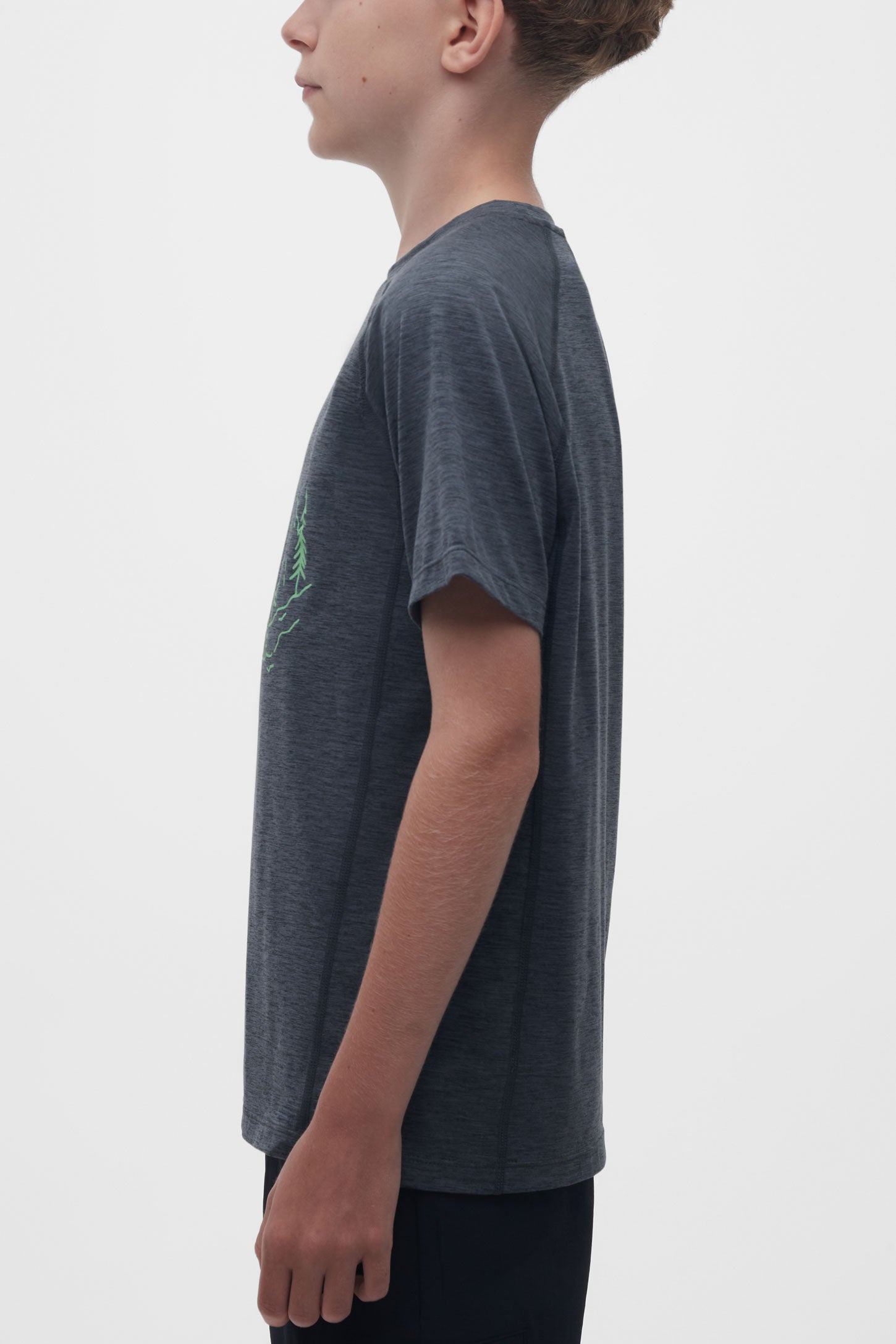T-shirt col rond sport -Ado garçon && CHARBON MIXTE