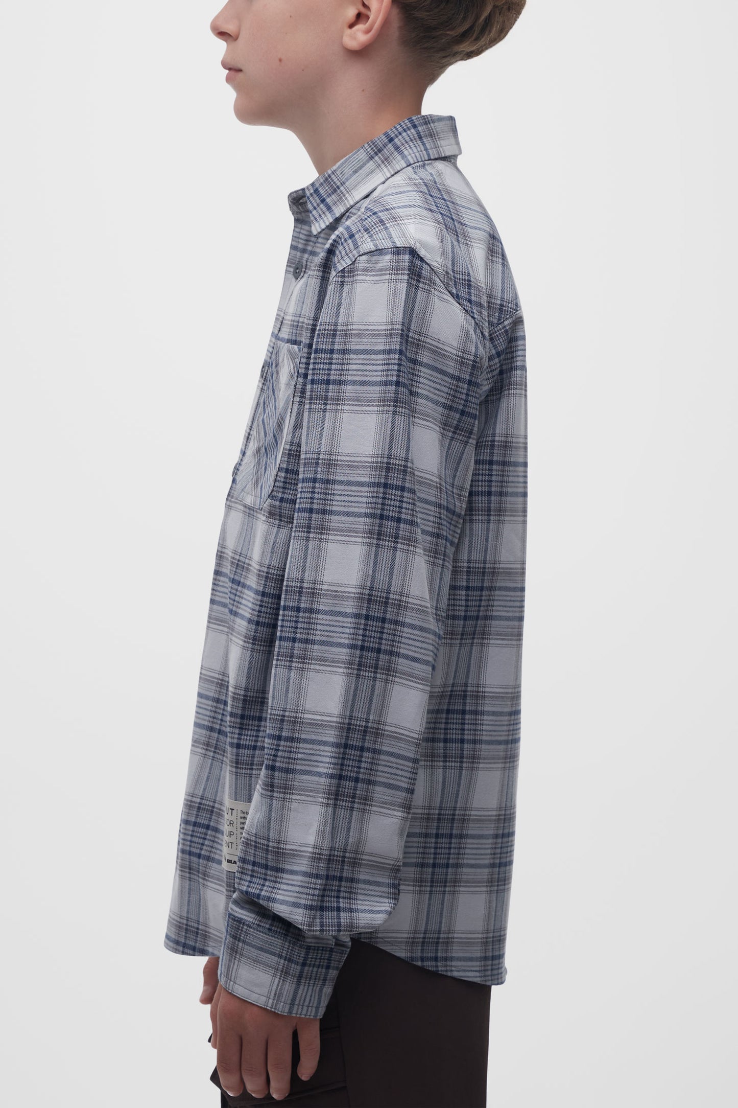Chemise à carreaux en flanelle - Ado garçon && GRIS MULTI