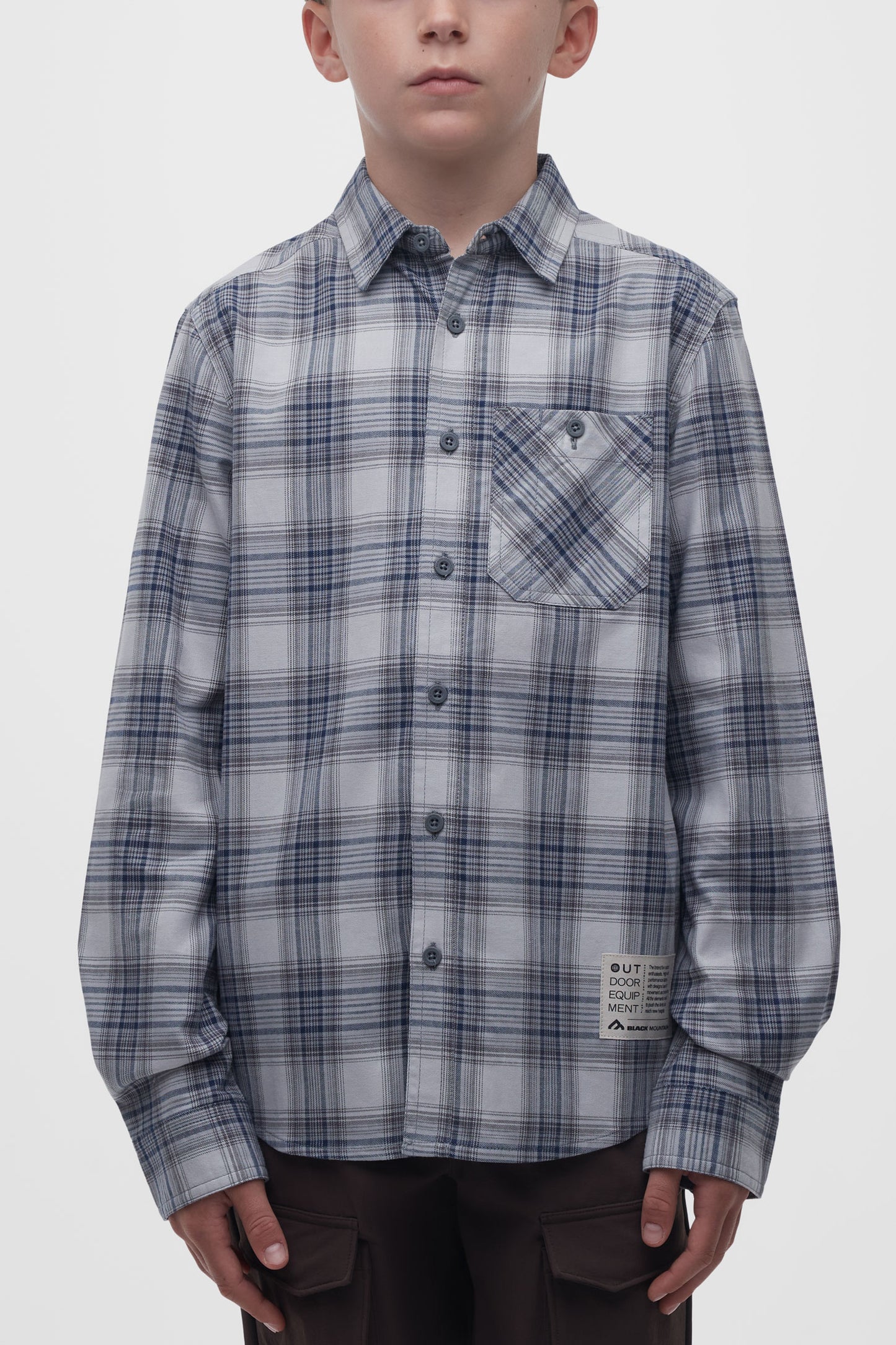 Chemise à carreaux en flanelle - Ado garçon && GRIS MULTI