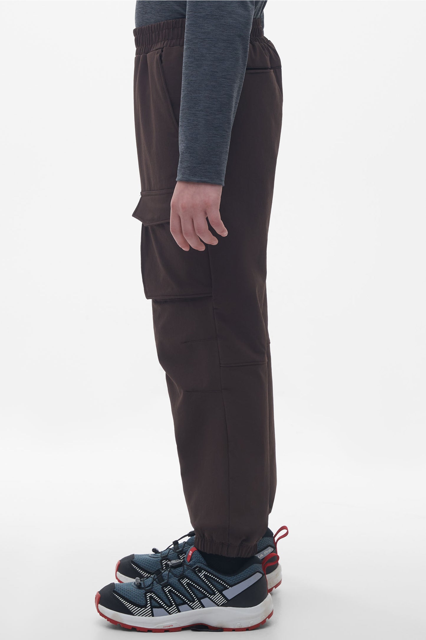 Pantalon technique cargo - Ado garçon && BRUN FONCE