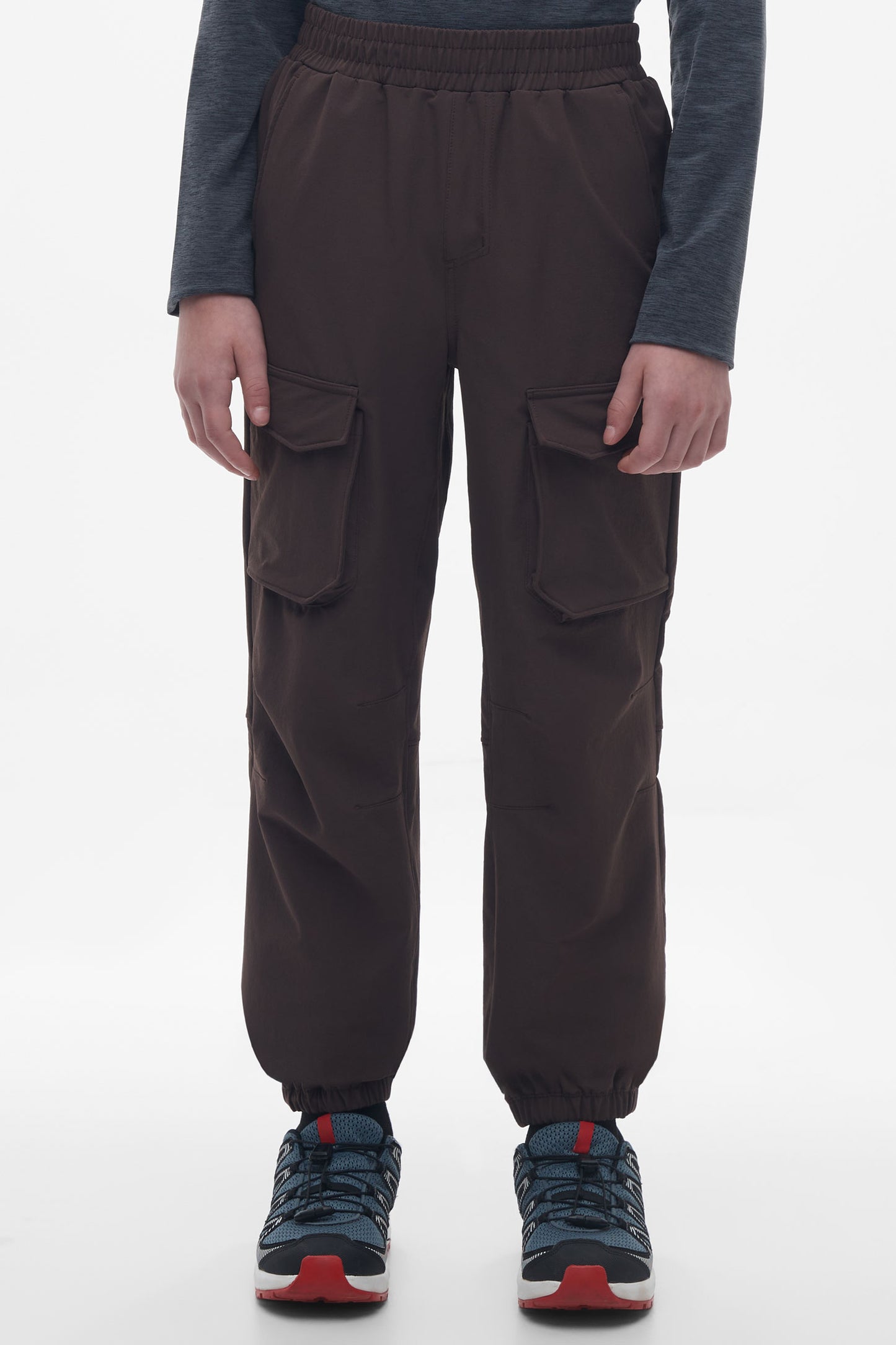 Pantalon technique cargo - Ado garçon && BRUN FONCE