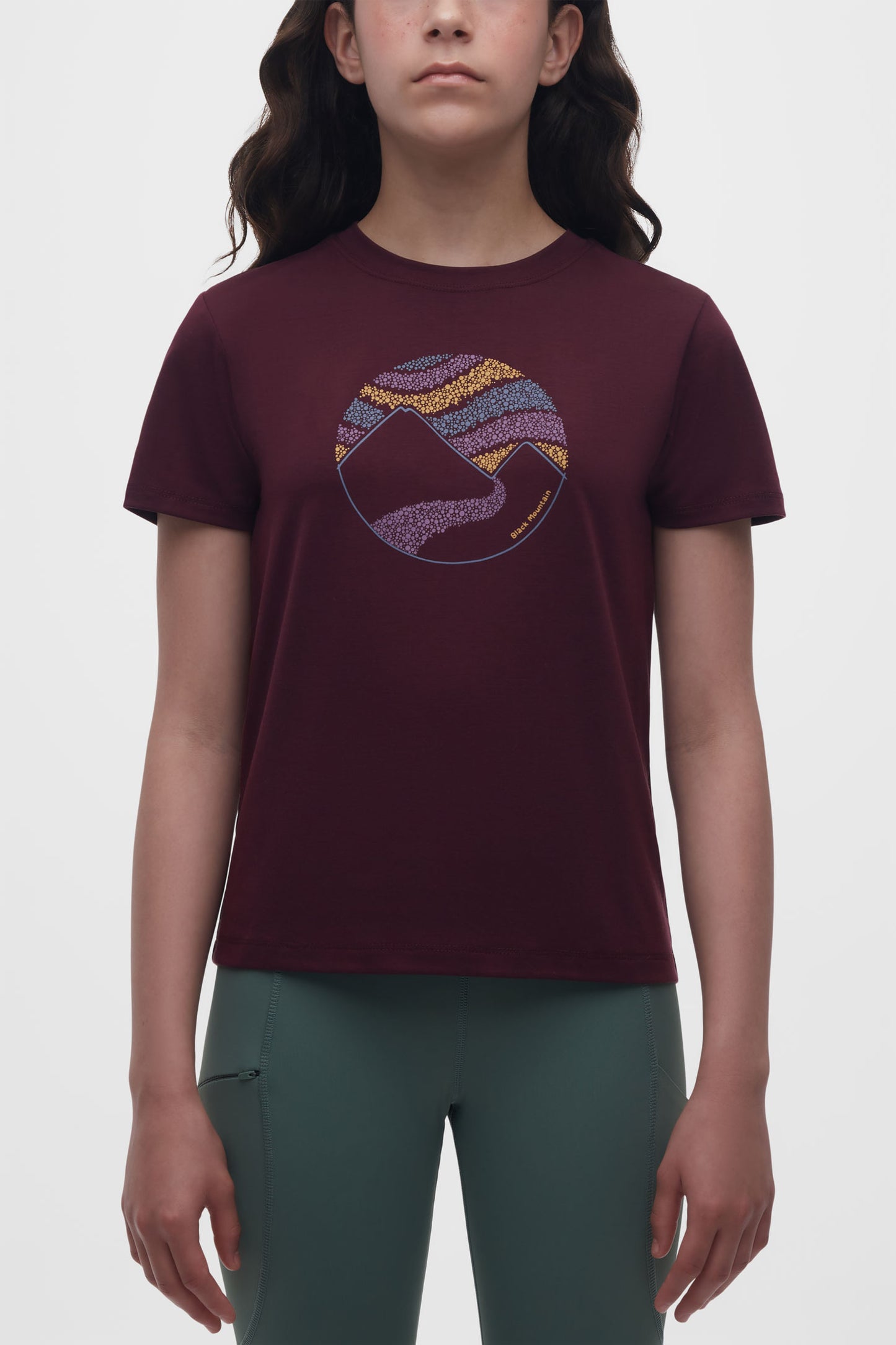 T-shirt col rond lyocell - Ado fille && ROUGE VIN