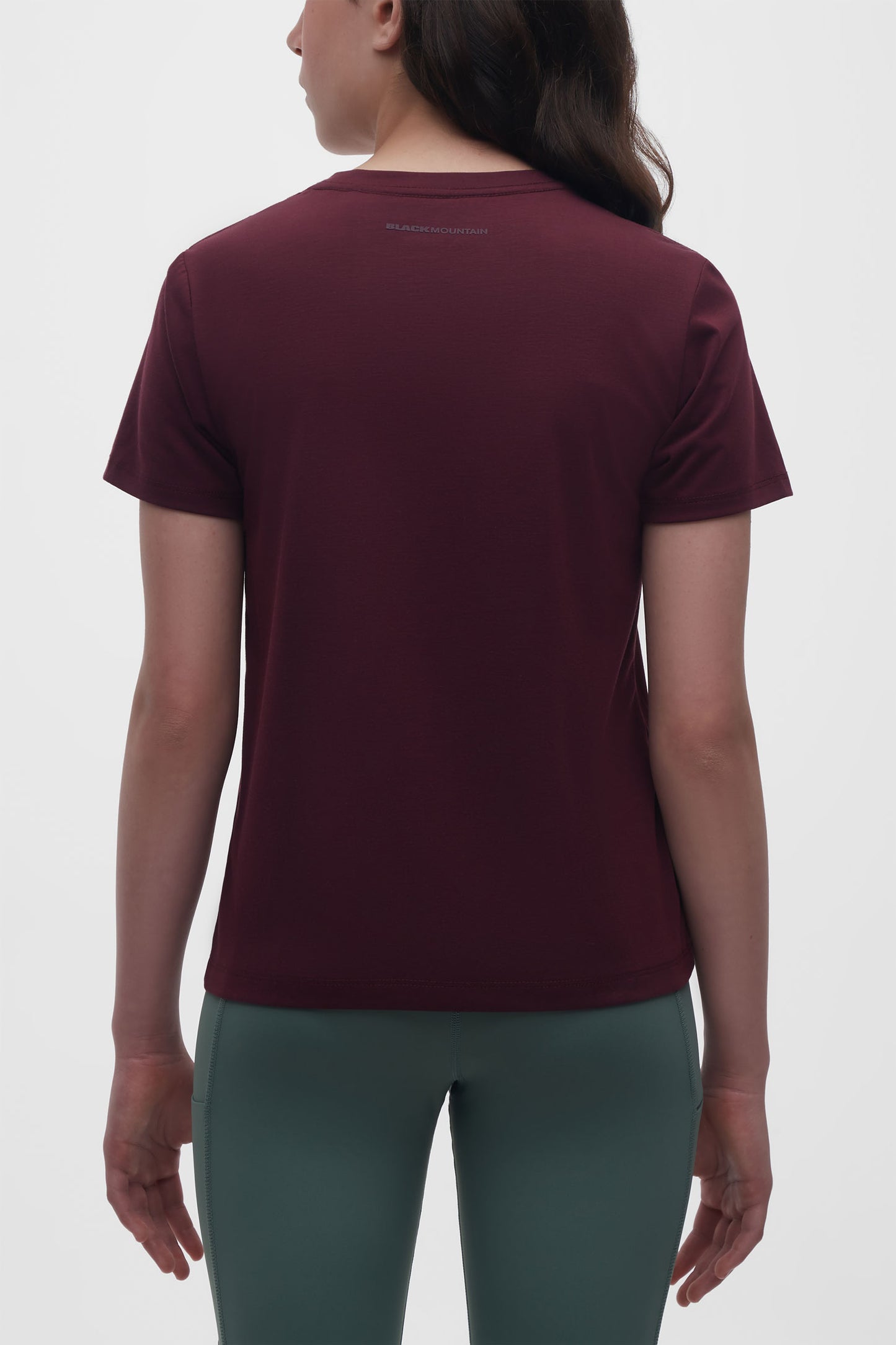 T-shirt col rond lyocell - Ado fille && ROUGE VIN