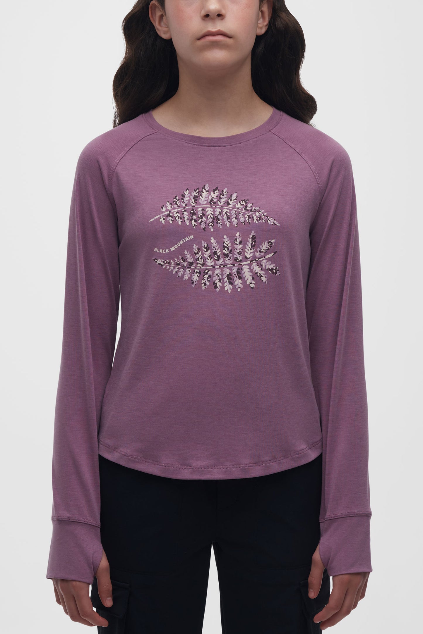 Chandail manches longues en lyocell - Ado fille && MAUVE FONCE
