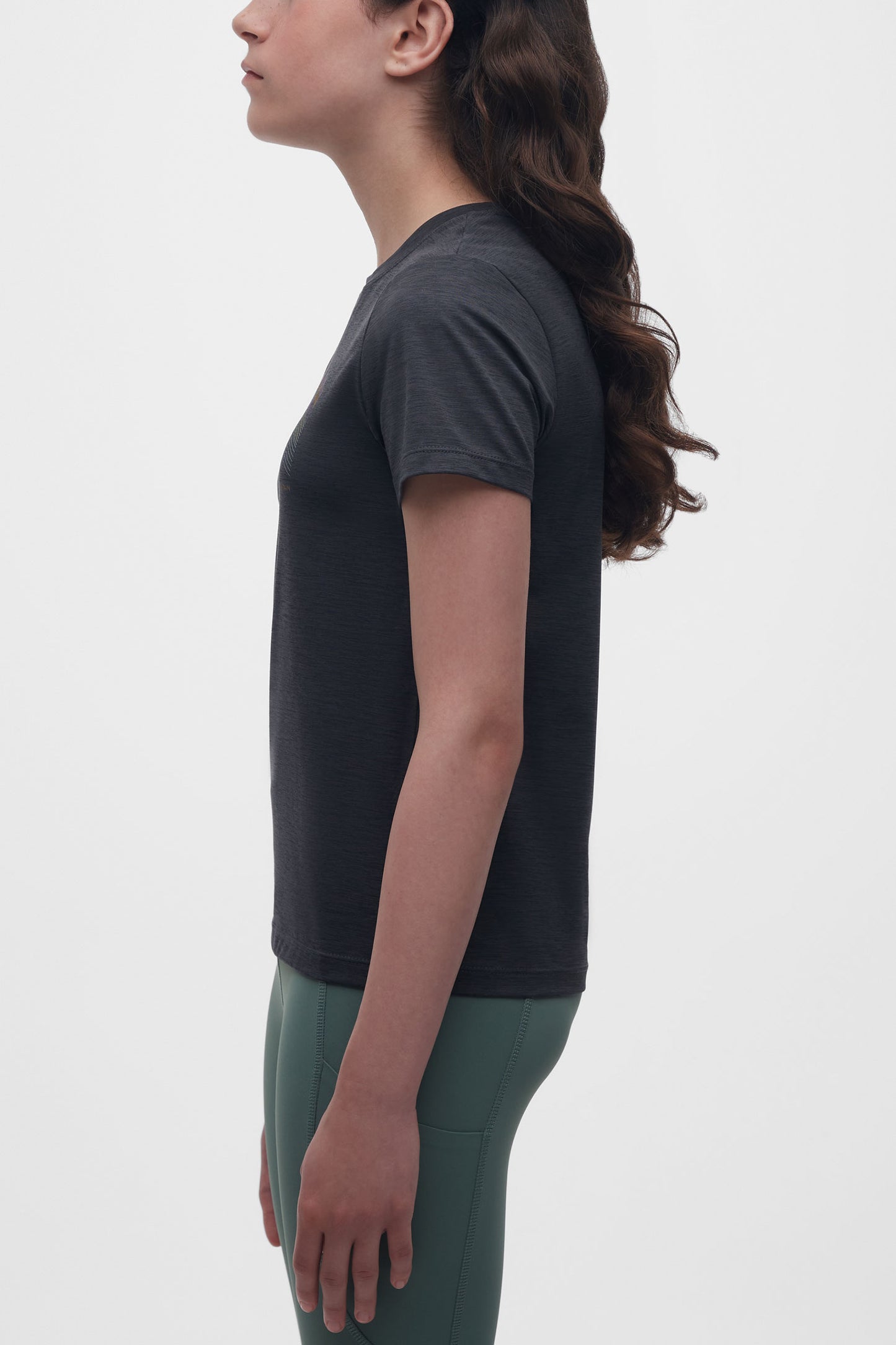 T-shirt col rond sport - Ado fille && NOIR MIXTE