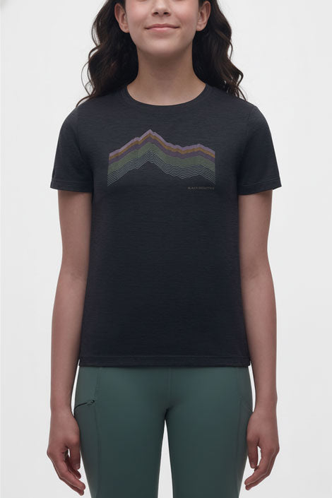 T-shirt col rond sport - Ado fille && NOIR MIXTE