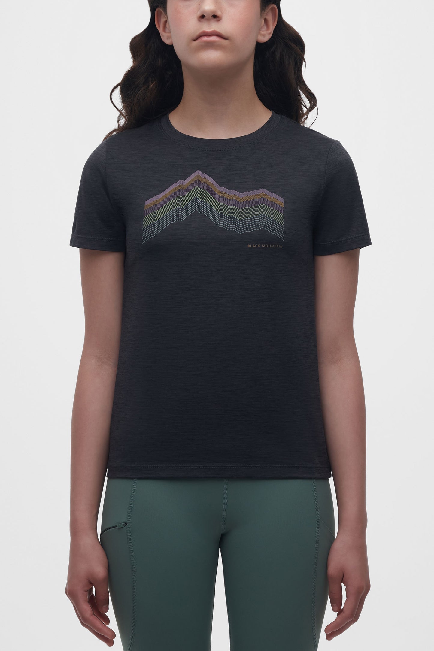 T-shirt col rond sport - Ado fille && NOIR MIXTE