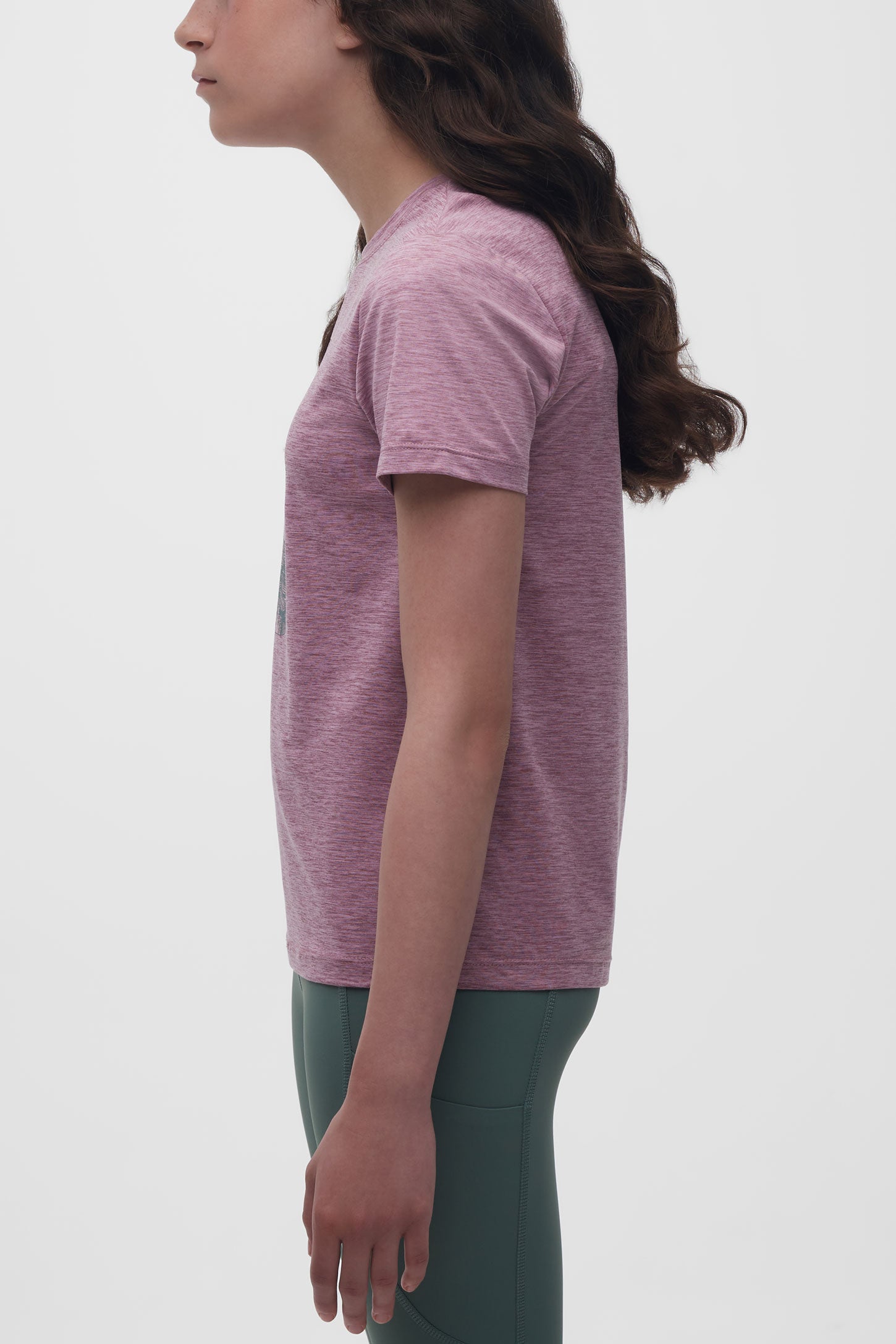 T-shirt col rond sport - Ado fille && MAUVE MIX
