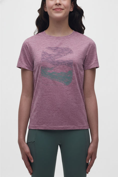 T-shirt col rond sport - Ado fille && MAUVE MIX