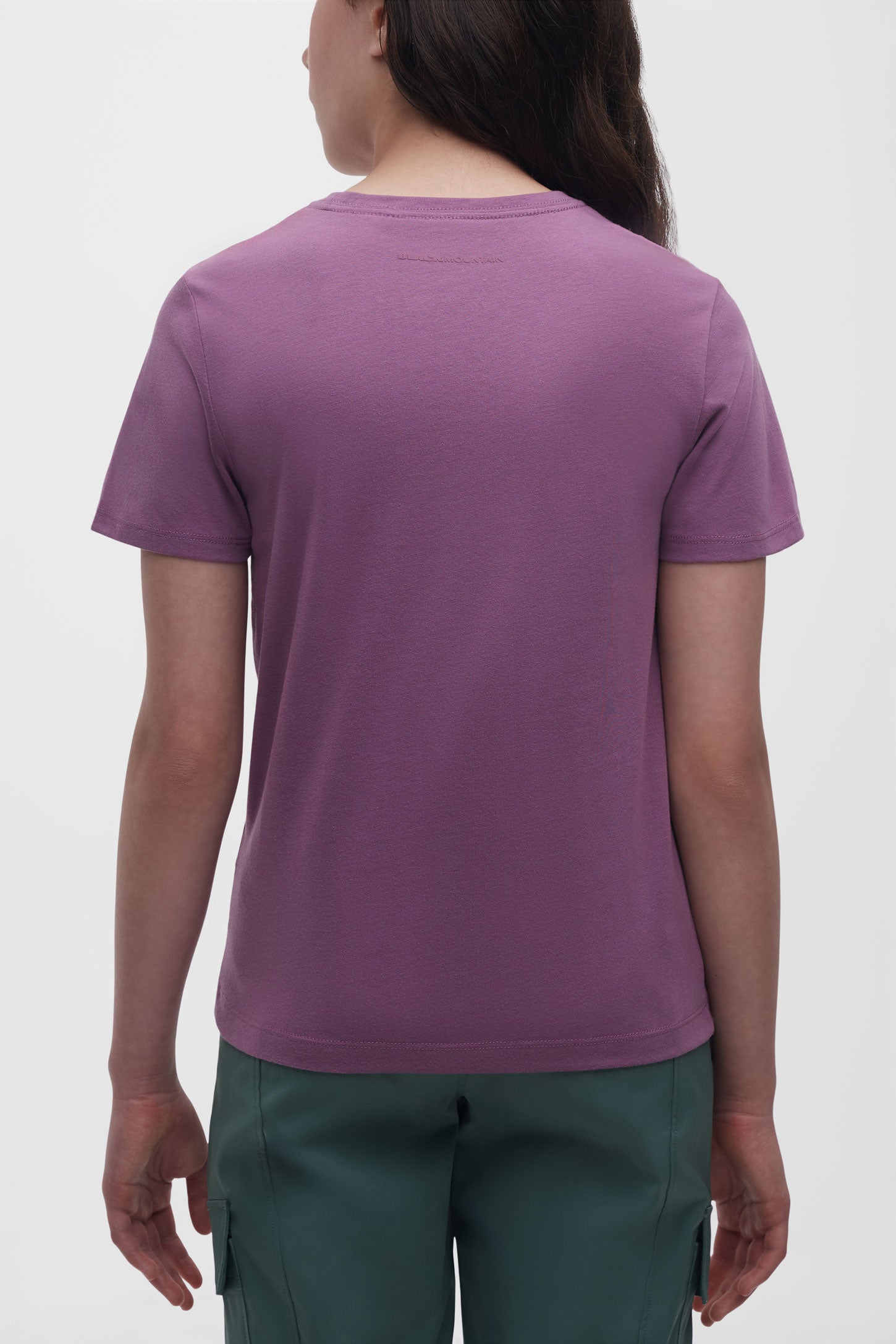 T-shirt col rond organique - Ado fille && MAUVE FONCE