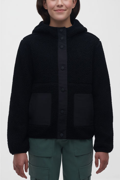 Veste ultradouce en sherpa - Ado fille && NOIR