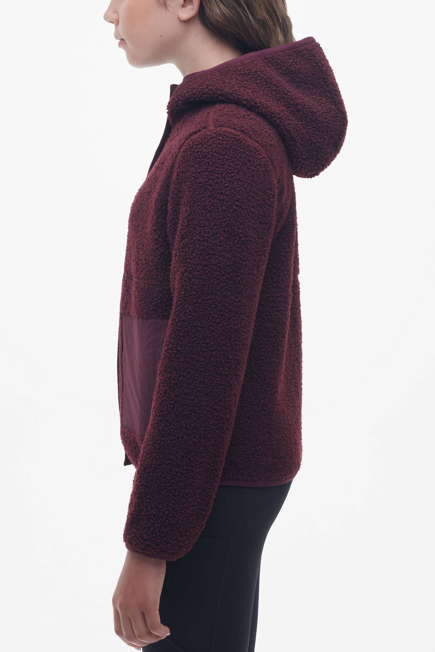 Veste ultradouce en sherpa - Ado fille && ROUGE VIN