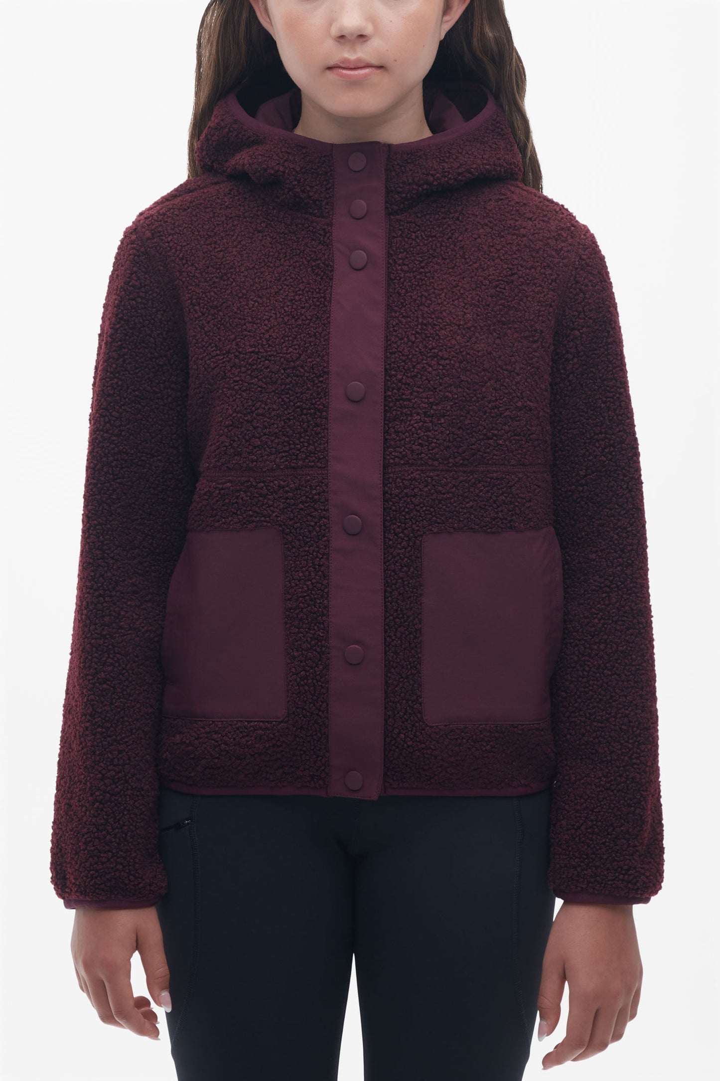 Veste ultradouce en sherpa - Ado fille && ROUGE VIN