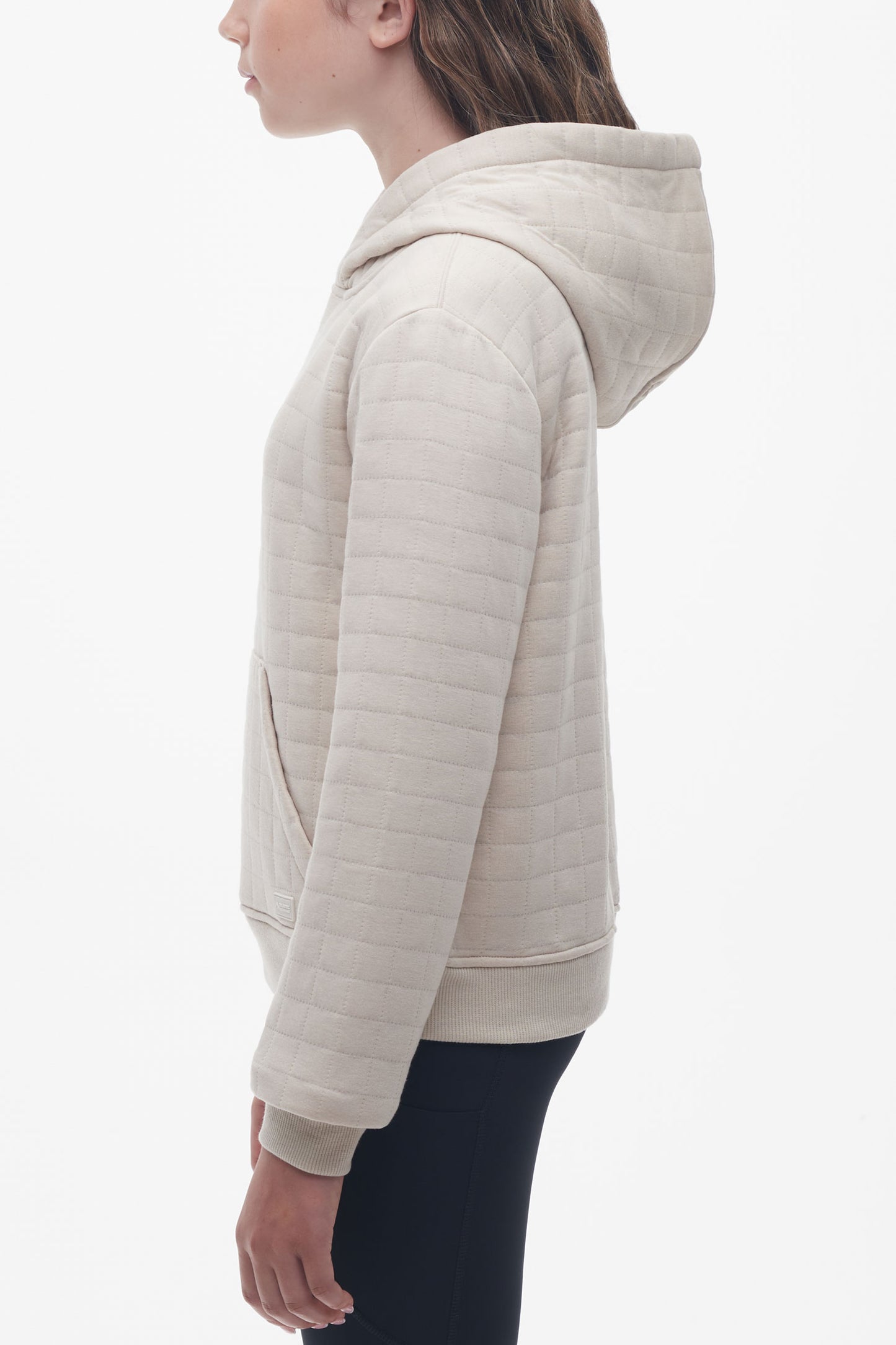 Chandail à capuchon matelassé - Ado fille && BEIGE