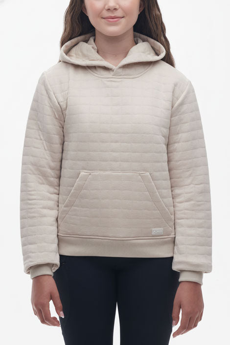 Chandail à capuchon matelassé - Ado fille && BEIGE