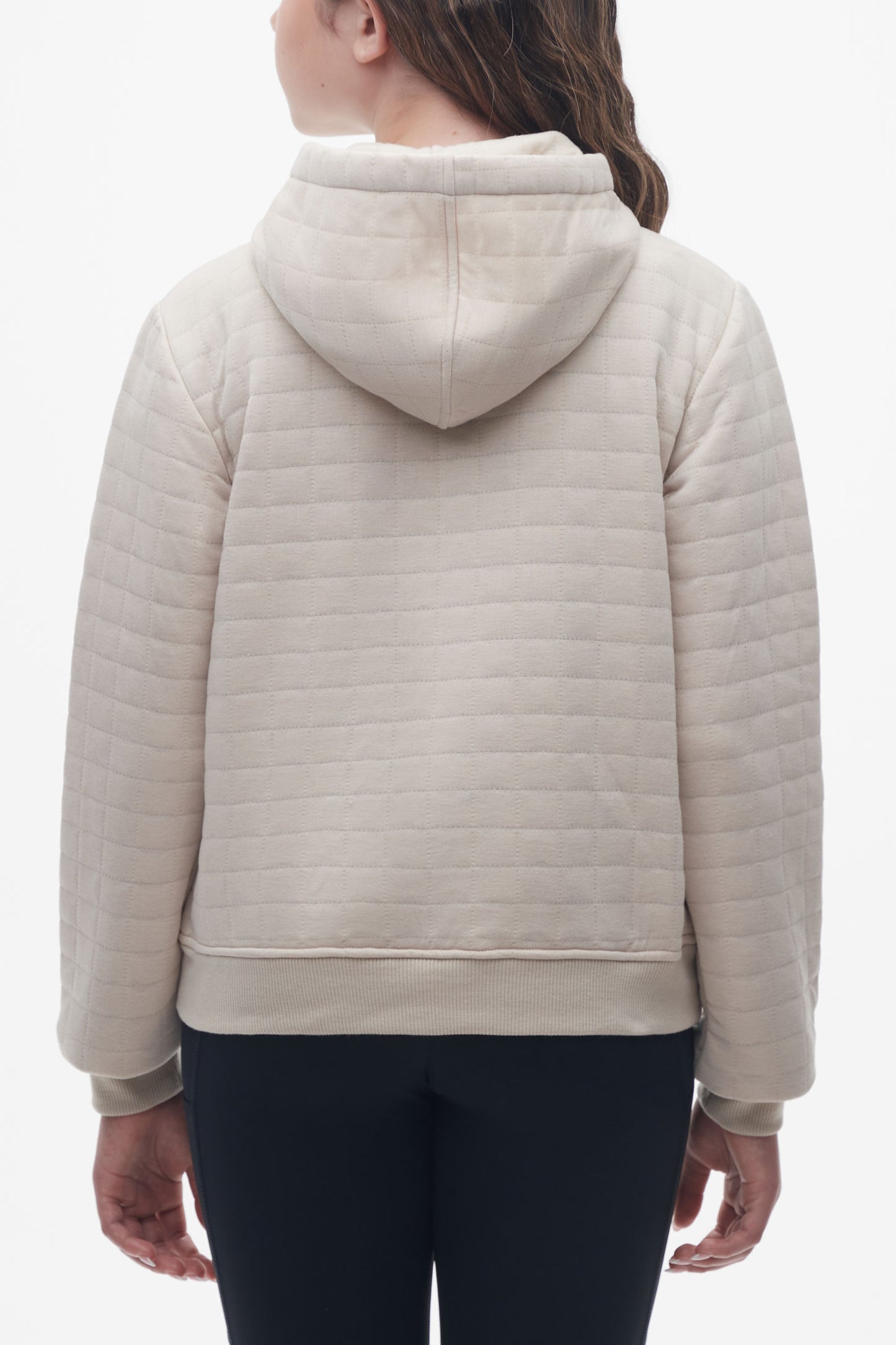 Chandail à capuchon matelassé - Ado fille && BEIGE