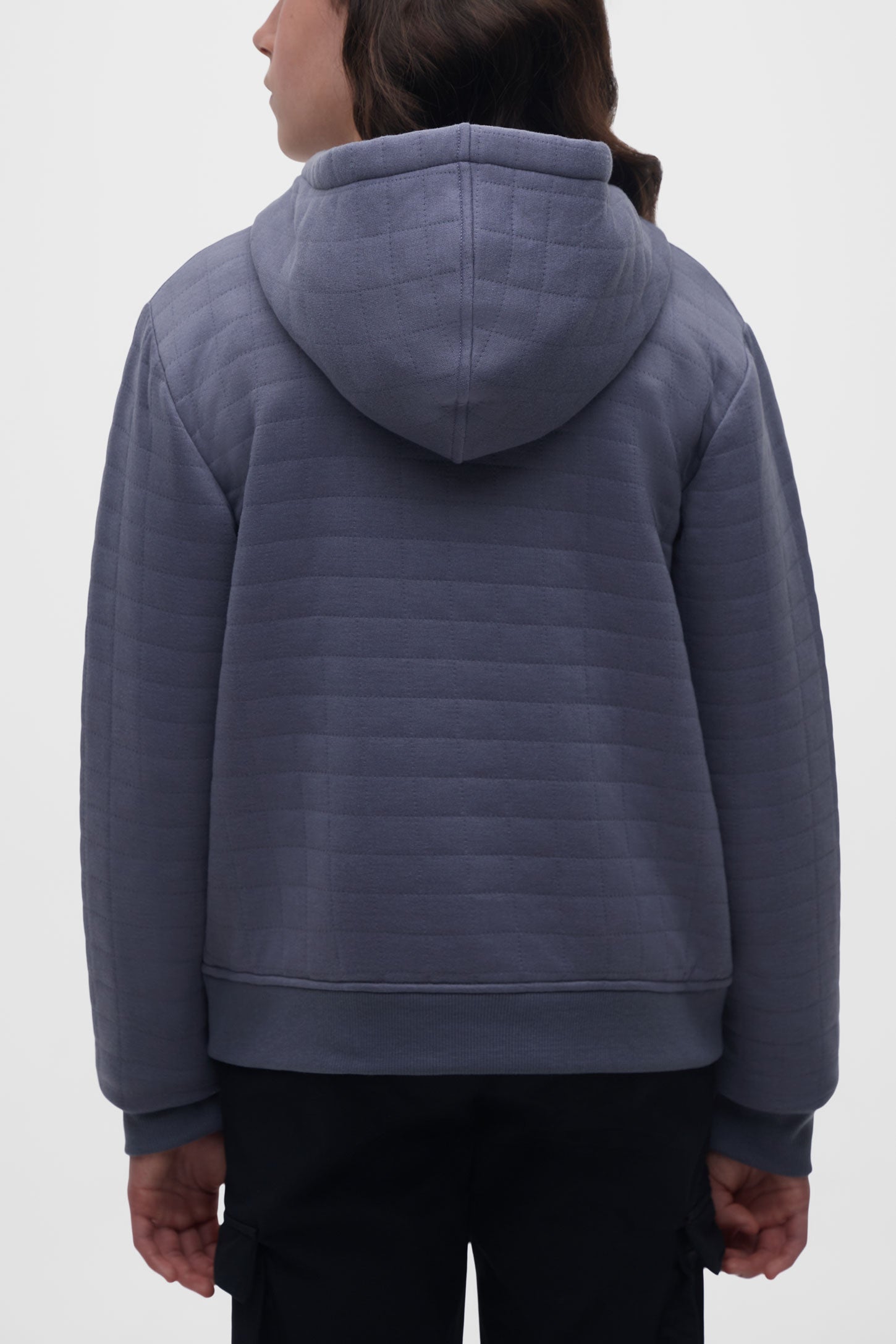 Chandail à capuchon matelassé - Ado fille && GRIS