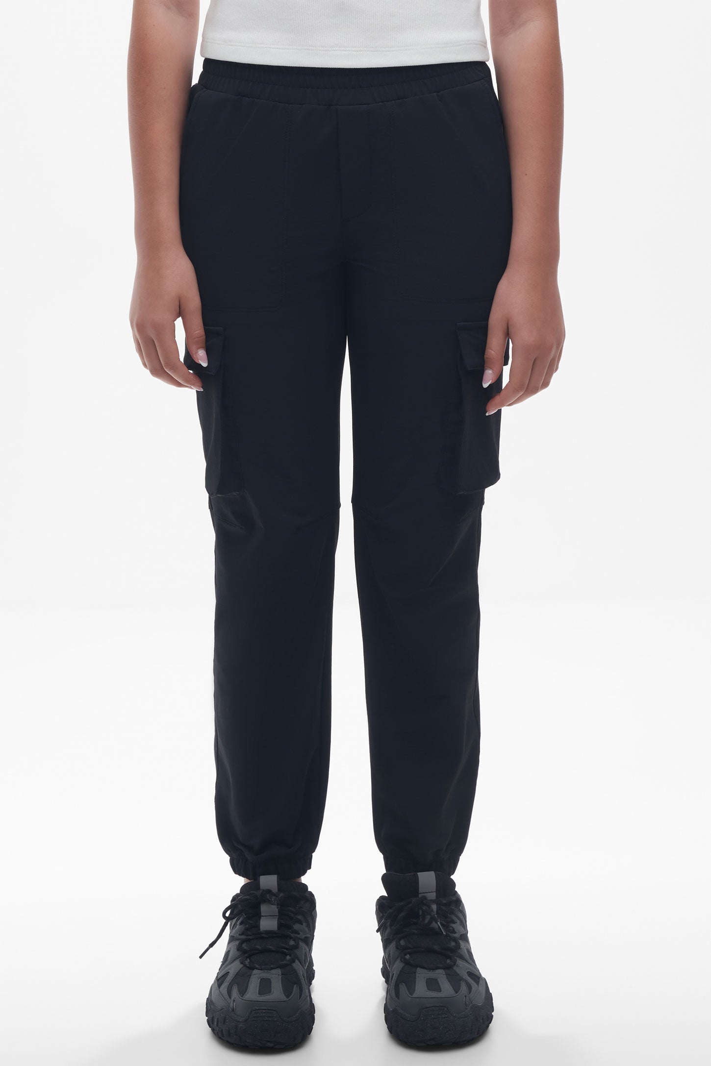 Pantalon cargo ultra-extensible - Ado fille && NOIR